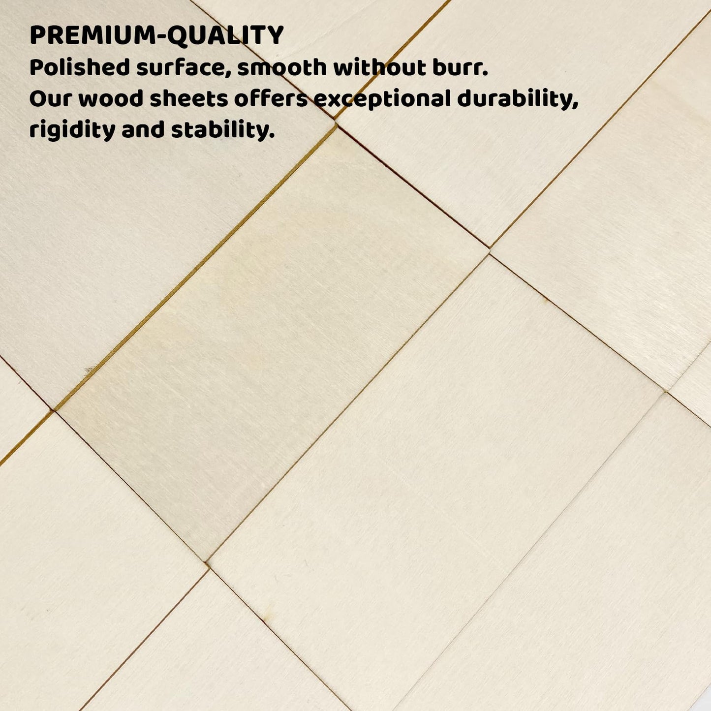 RMSPO 50 Pcs Wood Squares,4 x 4 Inch Unfinished Wood Crafts Woodsheet for Wooden DIY Ornaments Scrabble Tiles Engraving Home Decorations