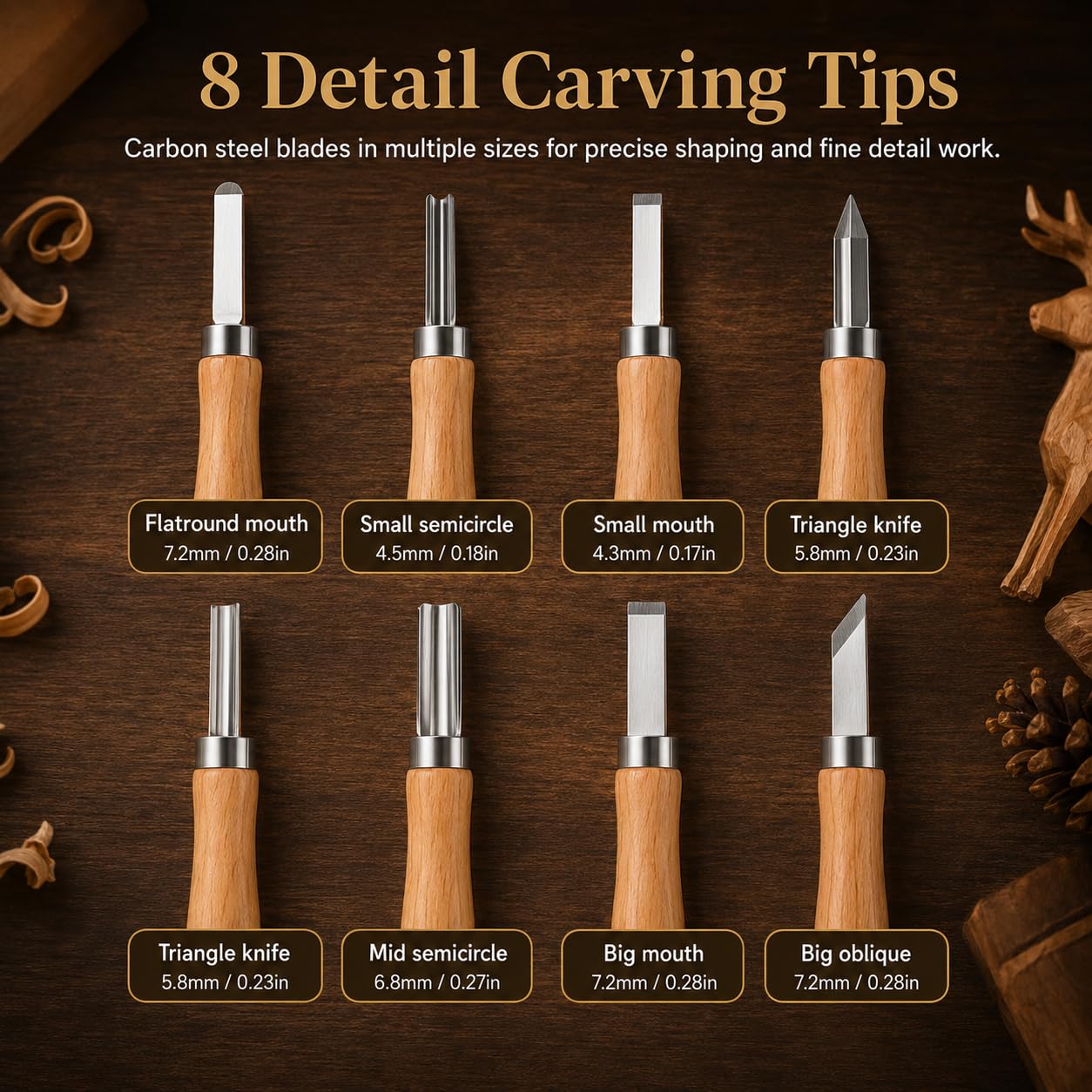26Pcs Deluxe Wood Carving Kit, Whittling Knife Set with Leather Storage Case, Basswood Blocks & Safety Gloves, Woodworking Tools for Beginners Adults Kids, DIY Craft Gift for Men Teens