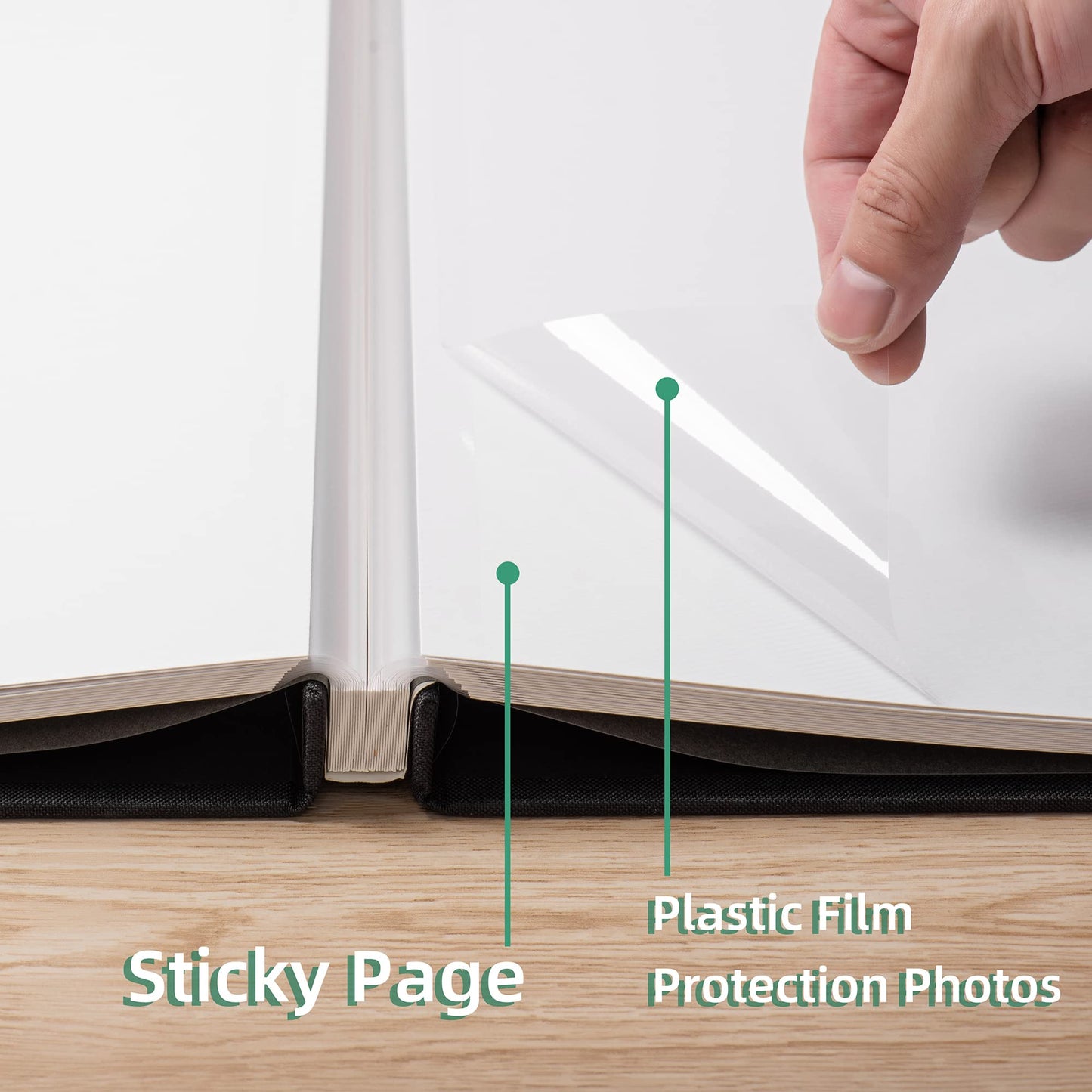 Large Photo Album Self Adhesive Scrapbook Album for 4×6 5×7 8×10 Pictures DIY Magnetic Linen Cover Album 40 Pages for Family Wedding Gifts with Metal Pen and Plastic