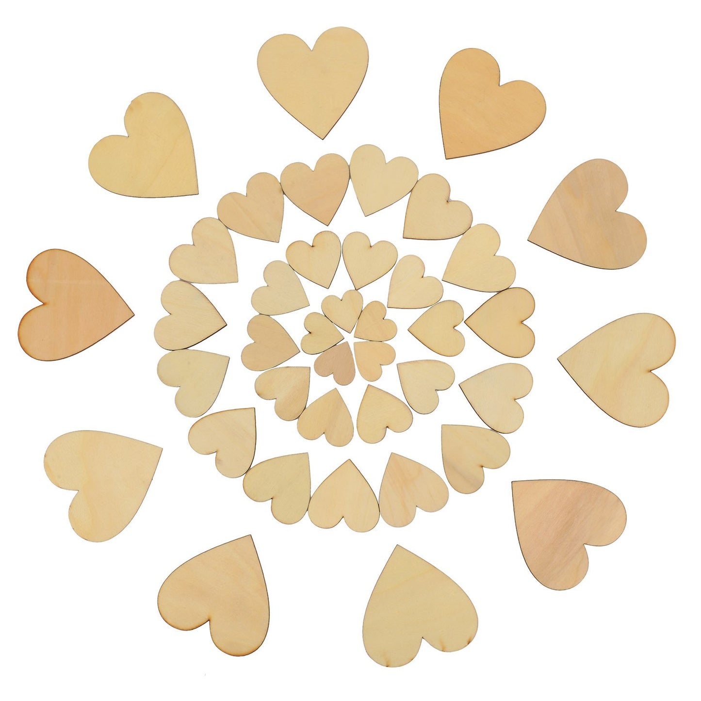 Outus 160 Pieces Valentine Blank Wood Heart Embellishments Wood Heart Slices for Wedding, Valentine, DIY, Arts, Crafts, Card Making
