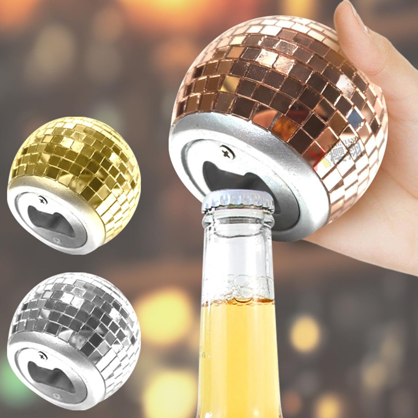 EchoDone 12480 Pcs Mirror Tiles, 5 x 5 mm Square Mosaic Self Adhesive Disco Ball Tiles Sticker for Christmas Party Mirror Pieces for Crafts Christmas Happy New Year Decoration (Rose Gold)