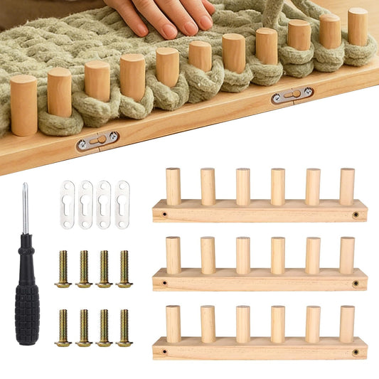 Xiyingcai 35.4" Wooden Chunky Knitting Blanket Loom Kit - Beginner-Friendly Hand Knitting Loom for Chunky Yarn, DIY Blanket Throw Weaving Loom for Adults