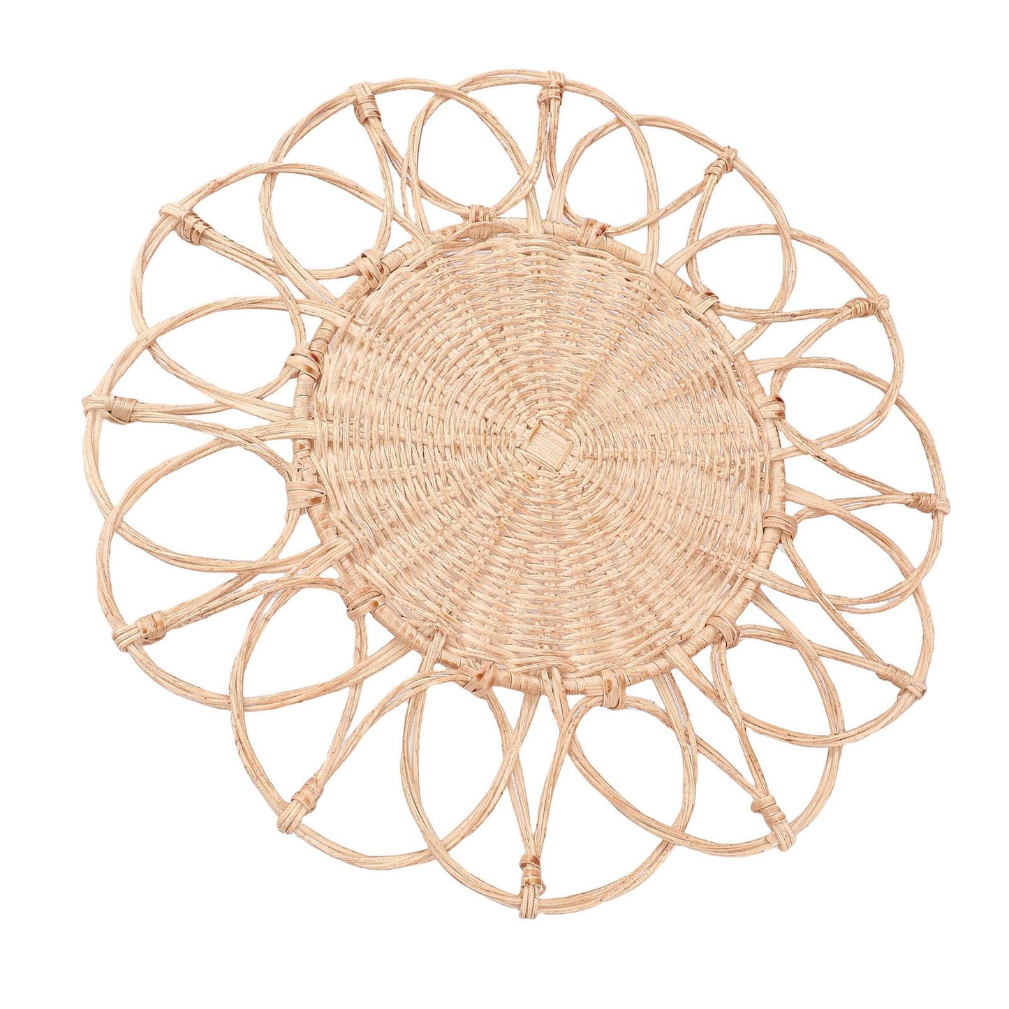 GIFTER Handcrafted Woven Rattan Wall Hanging Rustic Nature-inspired Art Decor for Farmhouse Living Room Bedroom More