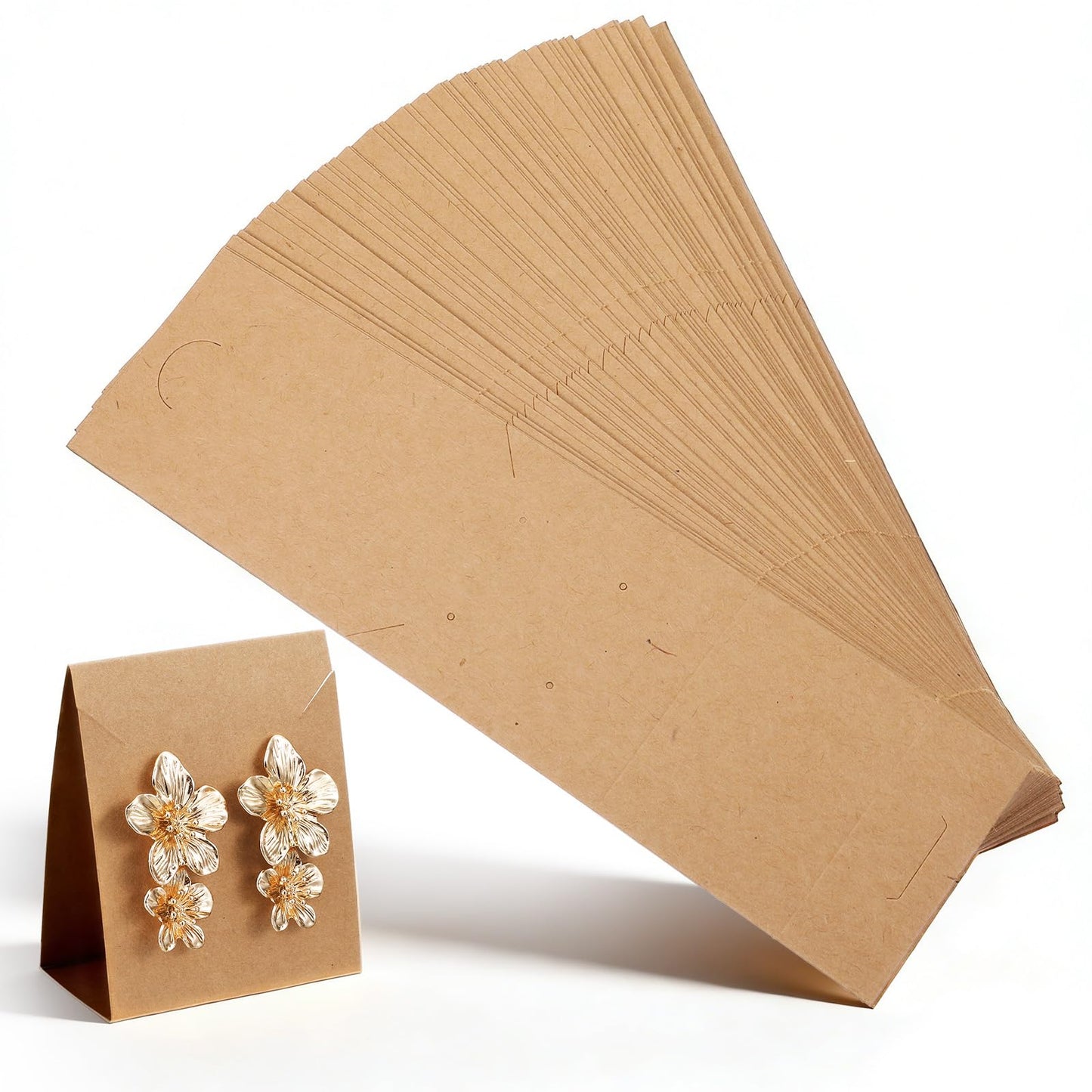 200 Pcs Standing Earring Display Cards Jewelry Display Cards Paper Hanging Earring Packaging for Small Business Jewelry Packaging Supplies Selling DIY Retail Show Photography Props