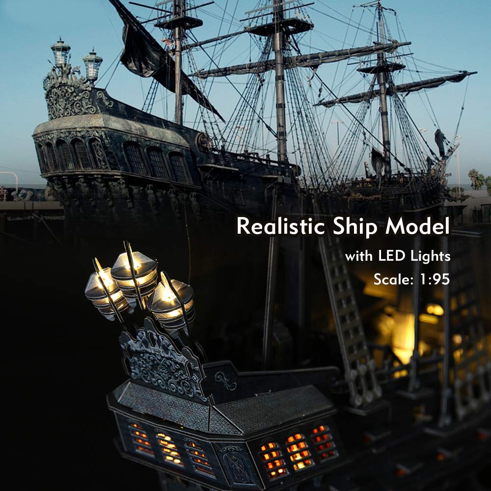 CubicFun 3D Puzzles for Adults Home Decor Pirate Ship Gifts for Men Women Model Kits Brain Teaser Gifts for mom,Queen Anne's Revenge 340 Pcs
