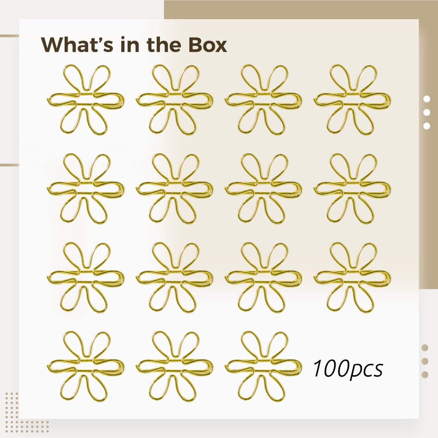 Innovative Flower Paper Clips-100 PCS Fancy Metal Sunflower Paper Clips, Cute 1.1x1.1 Inch, Perfect for Office, School, and Home Use, Big Cute Clips for Organizing Documents, Bookmark