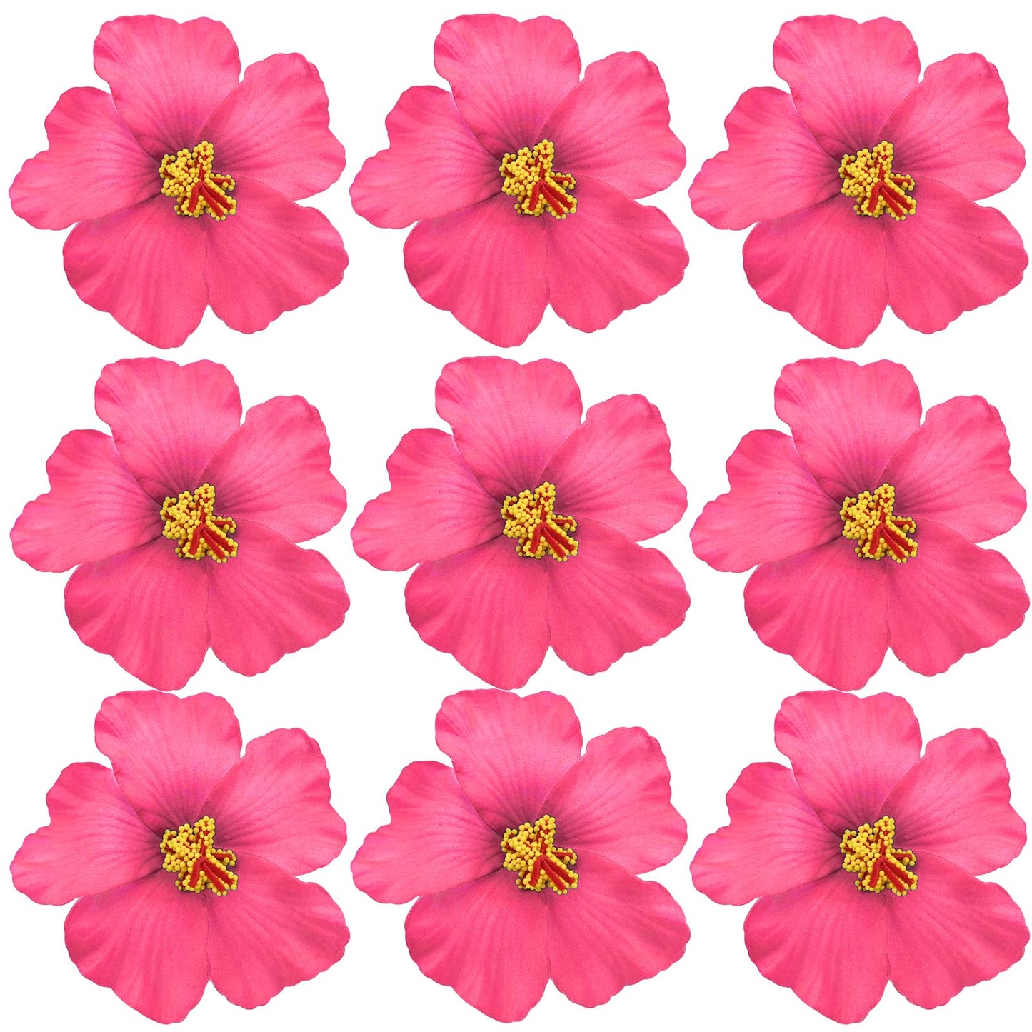 Arvintas 20 PCS Light Pink Hawaiian Faux Flowers Hibiscus Flowers Hawaii Party Summer Party DIY Foam Hibiscus Flower for Tabletop Decoration Favors Supplies (No Clip)