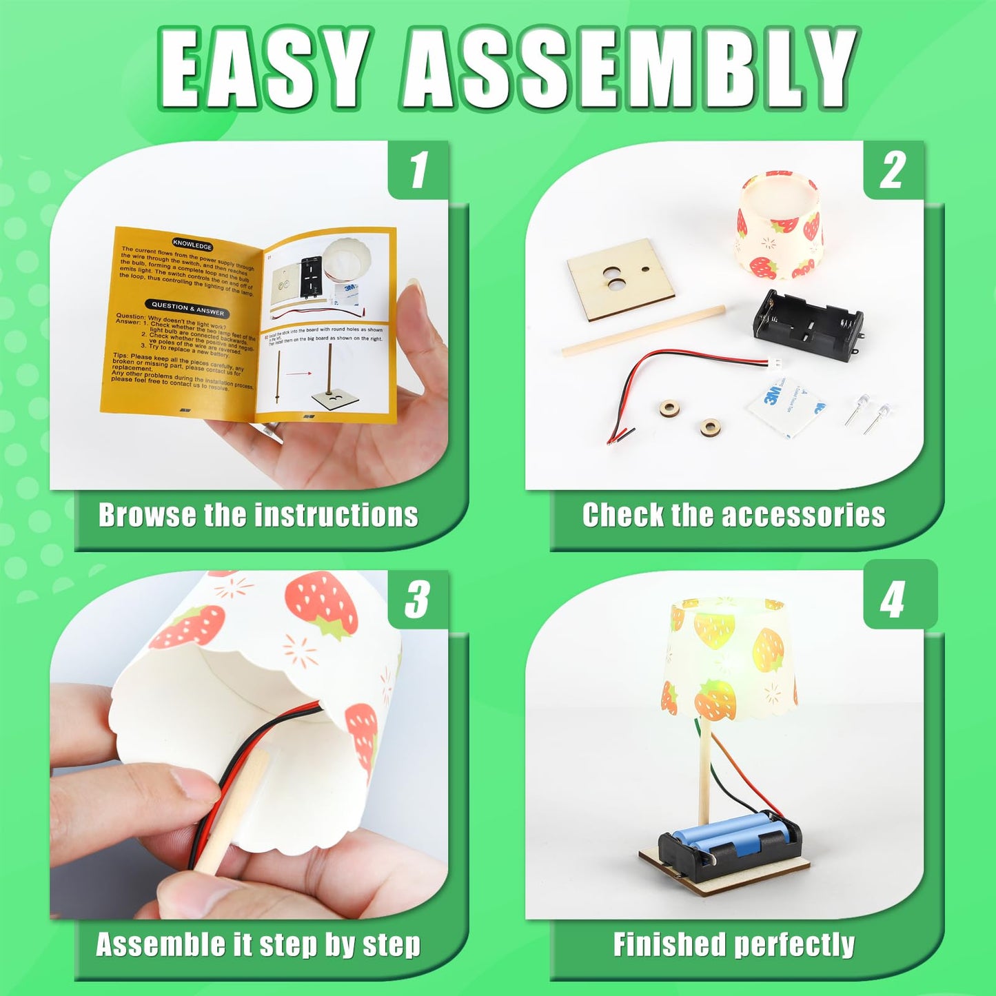 STEM Kits for Kids Age 6-8 8-10, 6 Bulk DIY Electric Circuit Lamp Kits for Kids Crafts 8-12, Science Experiments for Classroom STEM Projects Activities, Building Toys for Boys Girls Gifts 6 7 9 10 13
