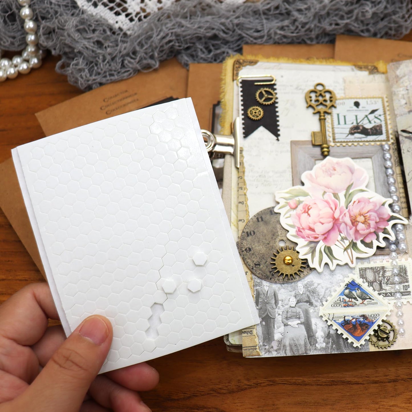 CATaireen Vintage Junk Journal Decoupage Elements Paper Card Pre Cut Cardstock Chipboard Small Embellishments Art Aesthetic Scrapbook Cutout DIY Supplies Kit Ephemera Pack for Adults (Collection)