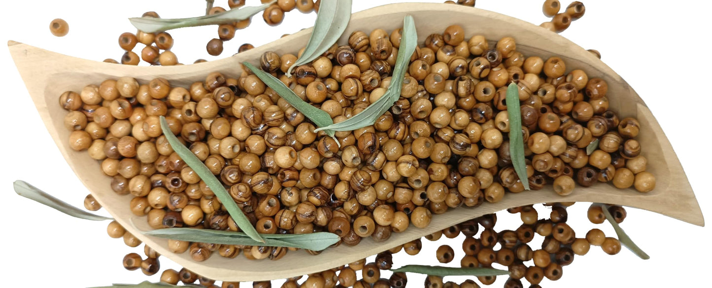 ZULUF 6mm Olive Wood Beads Bulk 500pcs – Natural Wooden Pieces for Jewelry Making, Catholic Rosary Supplies, Bracelet Necklace Craft Parts, DIY Macrame, Holy Land with Certificate BEAD021