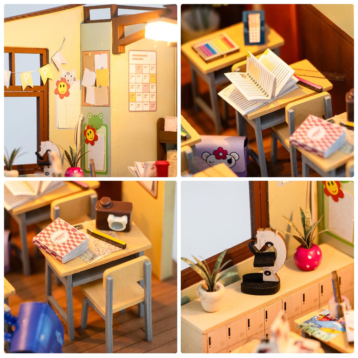 Foyucool DIY Miniature House Kit, Dollhouse Kit with LED Light, Mini House Building Kits for for Adult to Building, Mother's Day Home Decorations Gifts for Family and Friends, Classroom