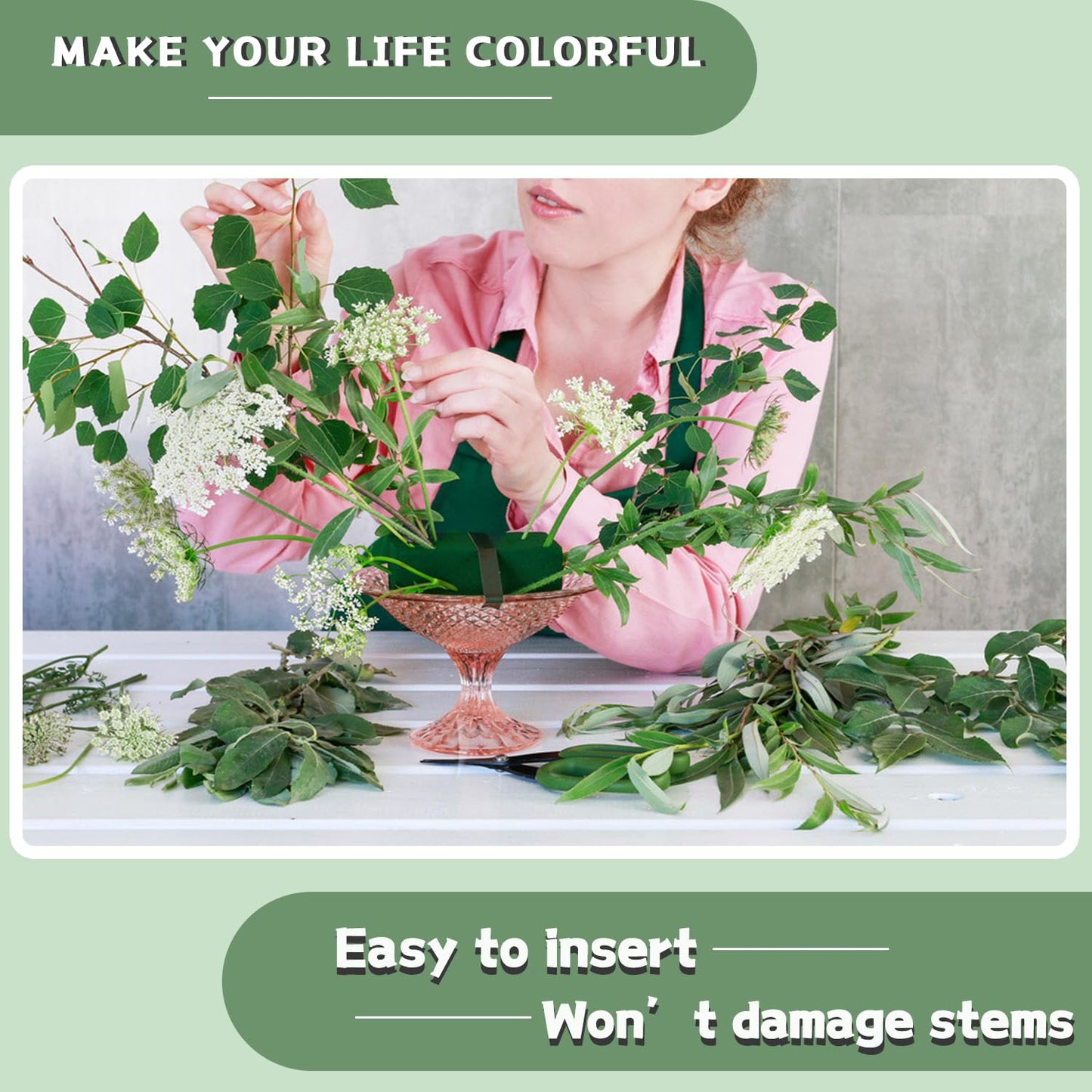 Large Floral Foam Round 6'' SUPKING Flower Foam 4Pcs Florist Foam Blocks Wet Dry Green Foam for Artificial and Fresh Flower Arrangement