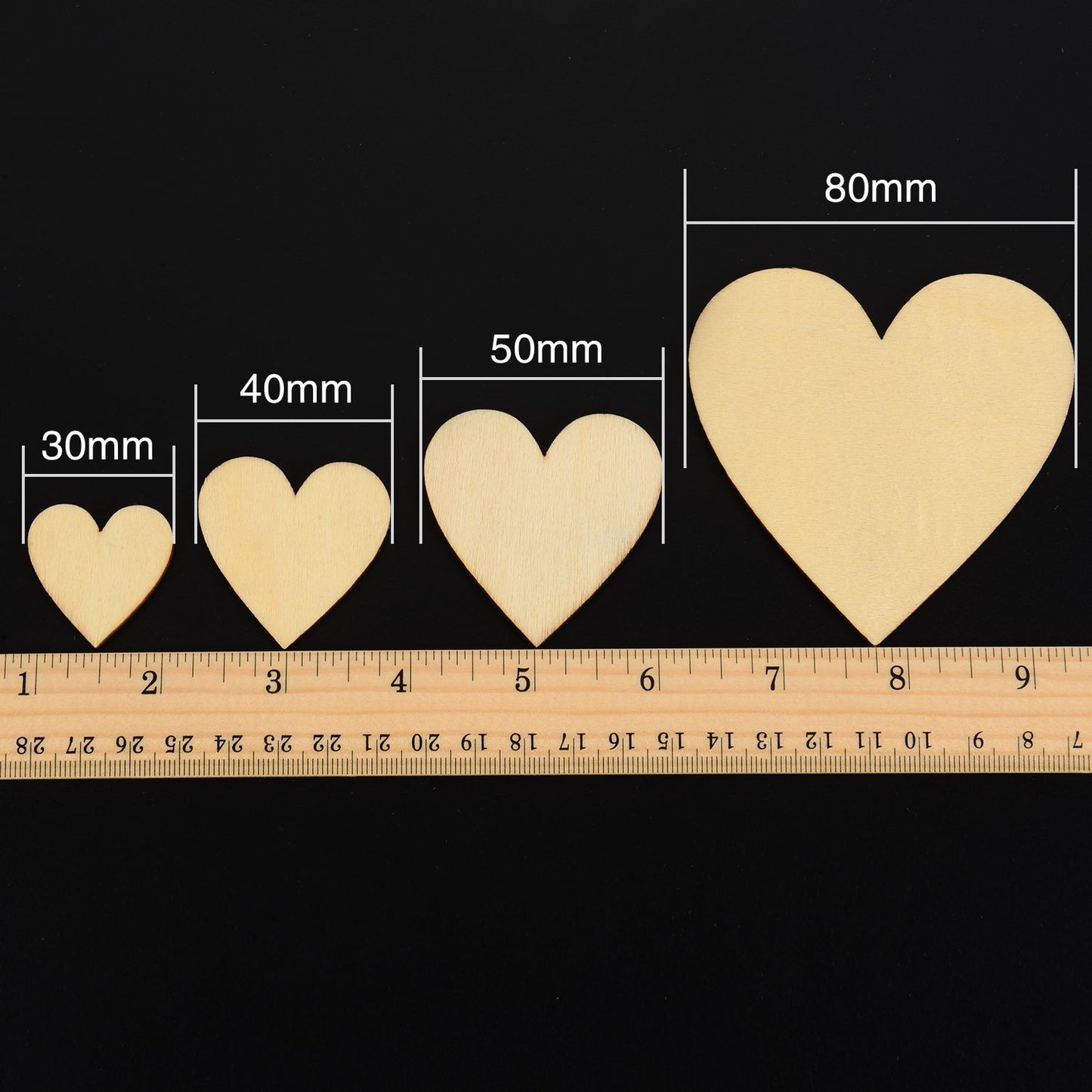Outus 160 Pieces Valentine Blank Wood Heart Embellishments Wood Heart Slices for Wedding, Valentine, DIY, Arts, Crafts, Card Making