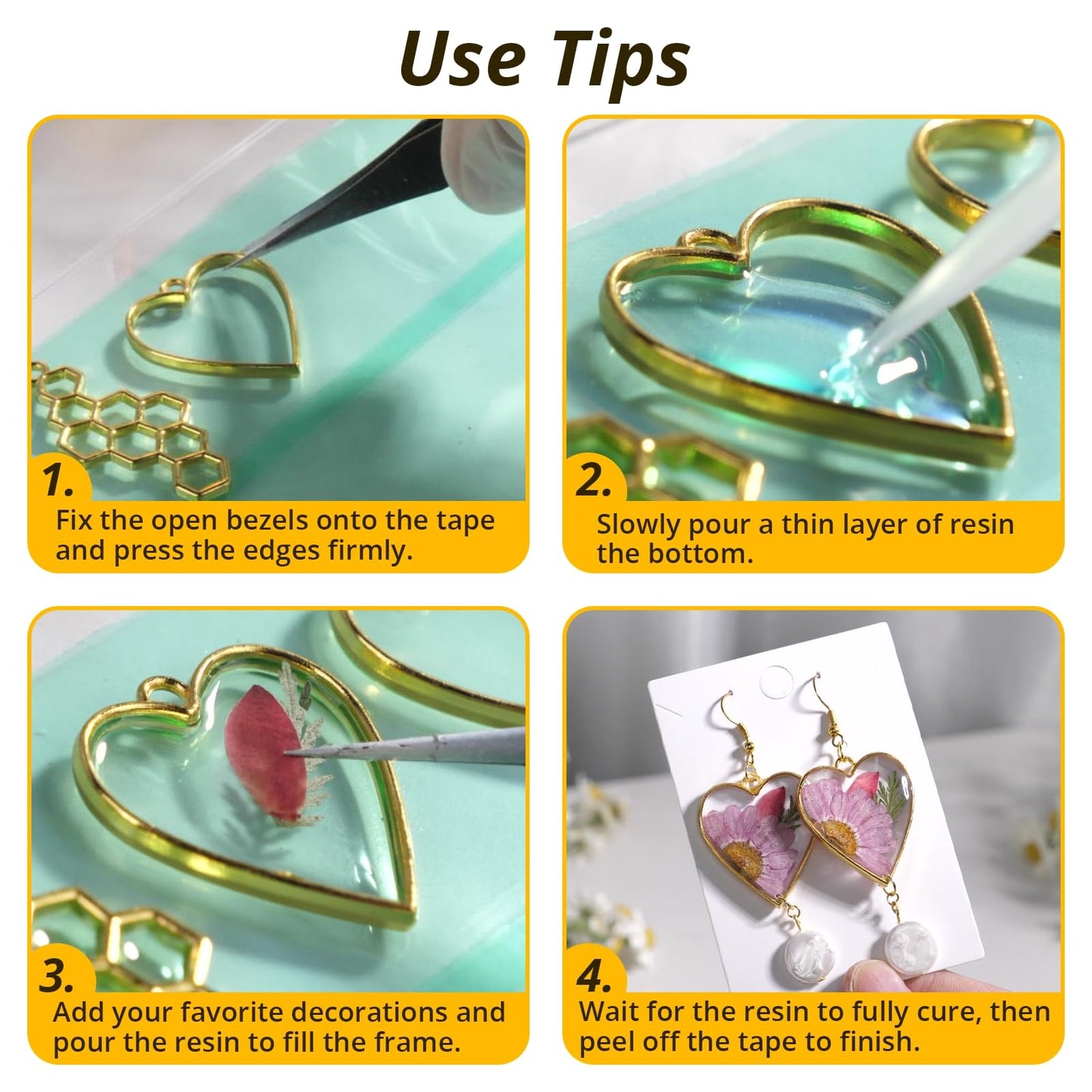 LET'S RESIN 172 pcs Open Bezels for Resin, 2 Size 36 Styles of Gold Hollow Frame Pendants Bezels with 100pcs Jump Rings, Unique Resin Bezels for Jewelry Making, Necklaces Earrings Making Supplies