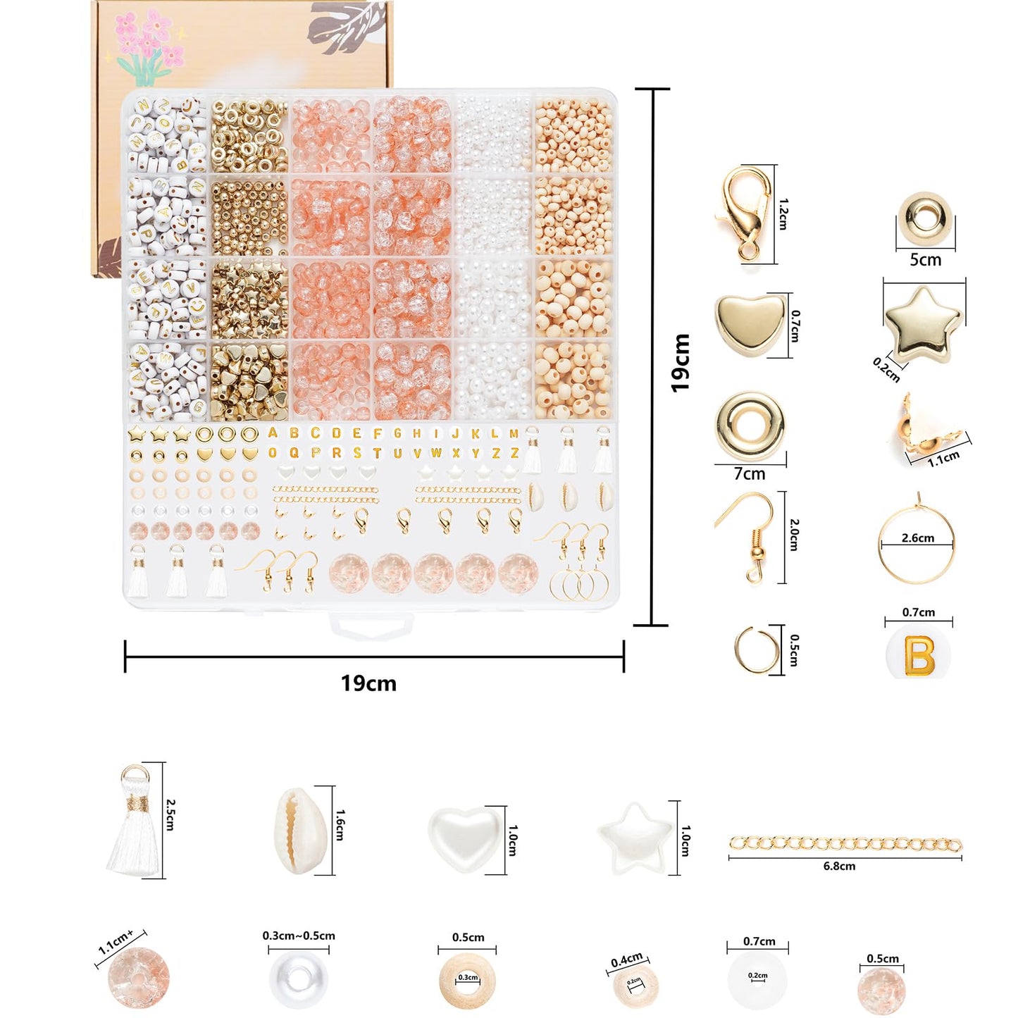 Xylise 6mm/8mm Crackle Glass Beads Bracelet Making Kit Crystal Glass Beads Jewelry Making Kit, Friendship Bracelet kit for DIY Crafts Gifts
