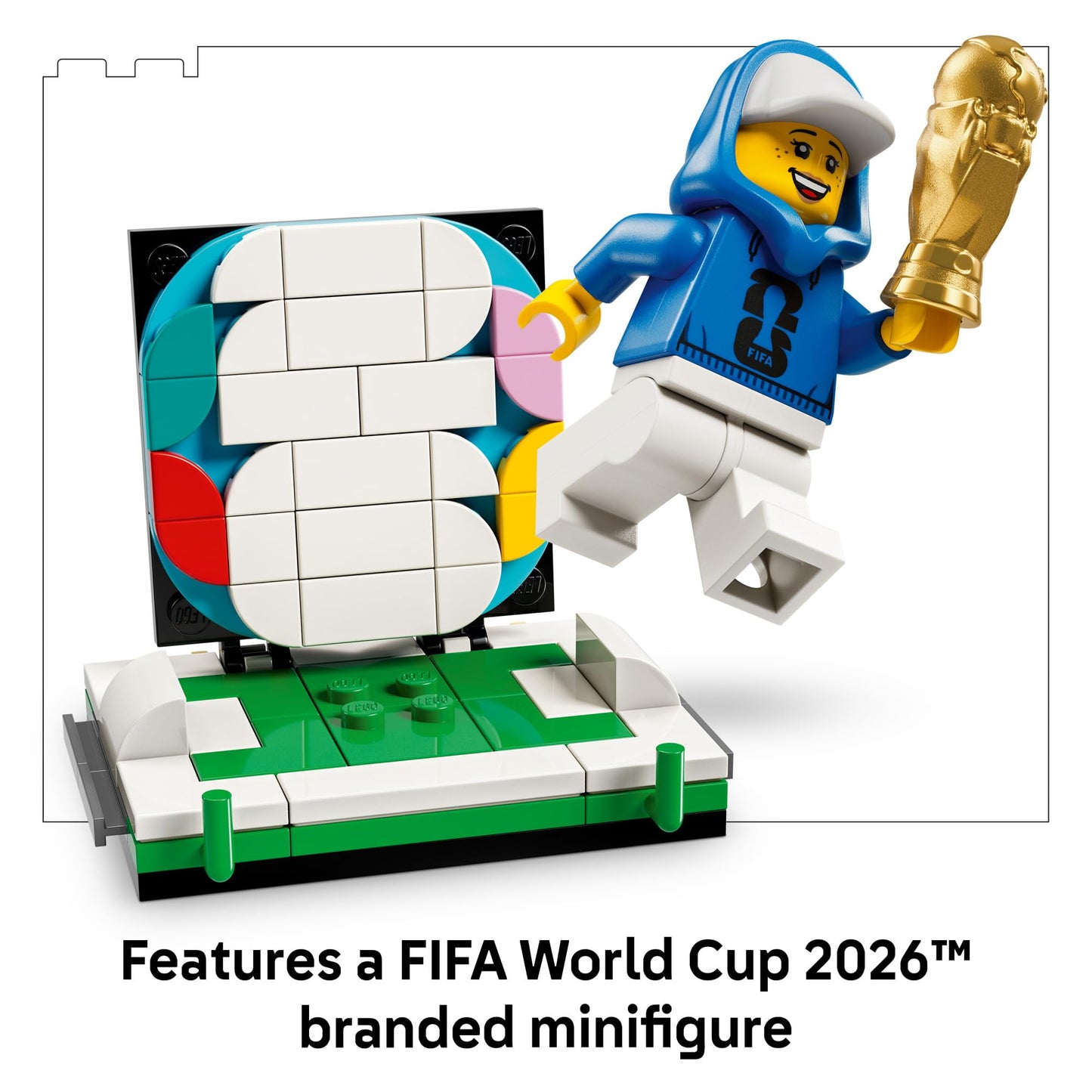 LEGO Editions FIFA World Cup Official Trophy Building Set - Kit for Display in Bedroom, Home Office, Book Shelf - Soccer Fans Collectible - W/World Cup 2026 Minifigure - Gift for Father's Day - 43020