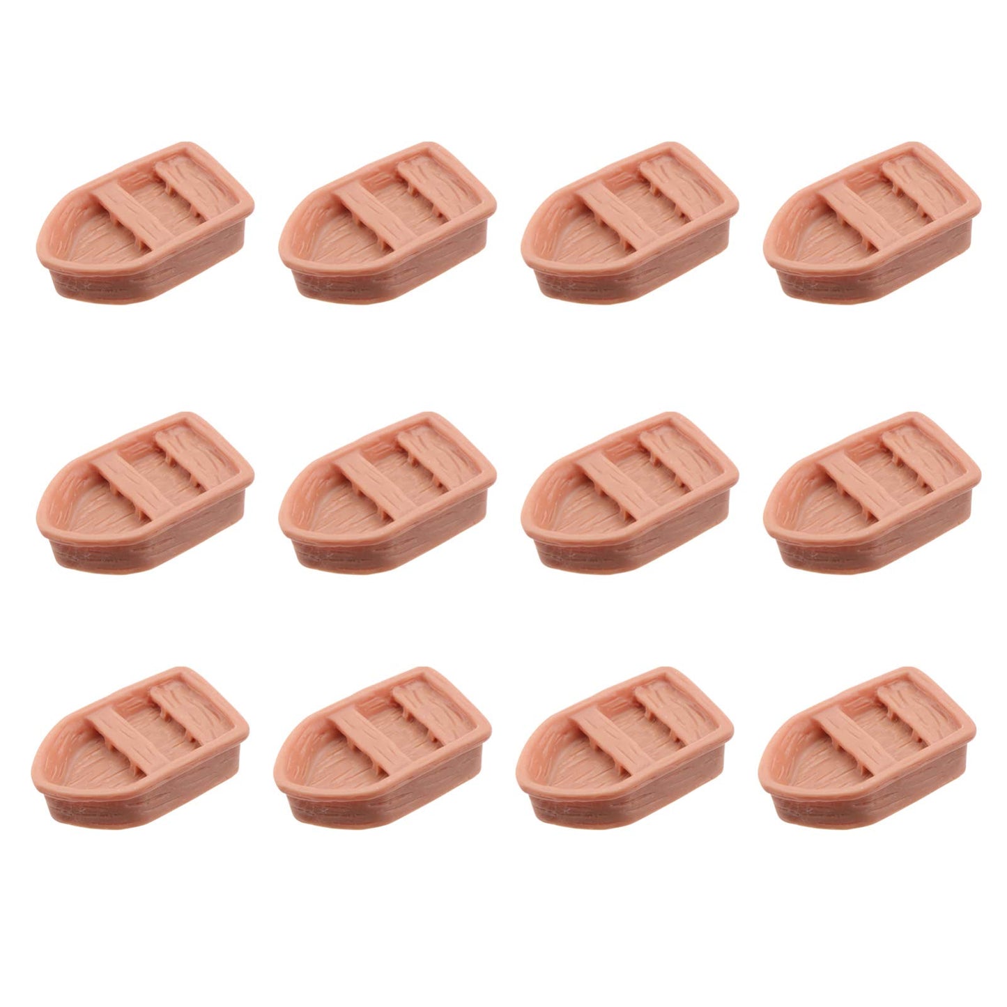 NUOBESTY 12Pcs Miniature Boat Figurines for Fairy Garden Accessories, Plastic Mini Rowboats for Dollhouse Decor, Small Toy Boats for Micro Landscape Terrarium Cake Topper DIY Craft