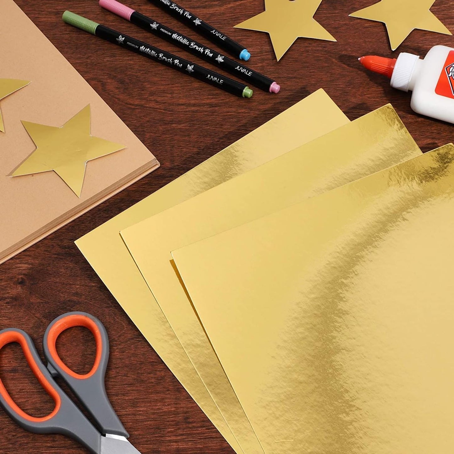 Bright Creations Gold Craft Paper Cardboard Sheets - 11 x 8.5 in, Pack of 50 - Metallic Cardstock & Foil Art Paper for Crafts & Scrapbooking