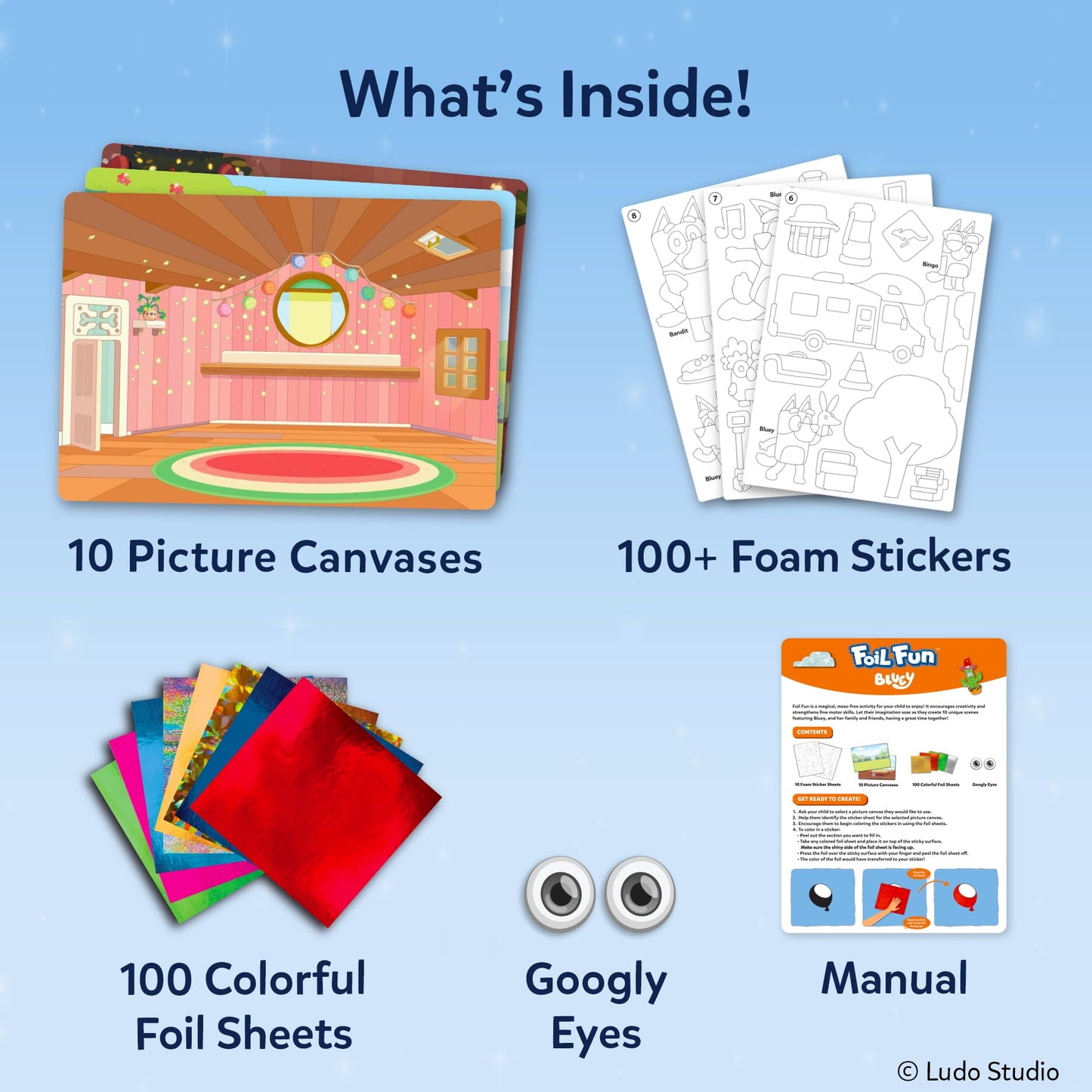 Skillmatics Bluey Foil Fun - Mess-Free Art & Craft Kits for Kids, DIY Creative Activity, Travel Toys, Gifts for Girls & Boys Ages 4, 5, 6, 7, 8 and Up