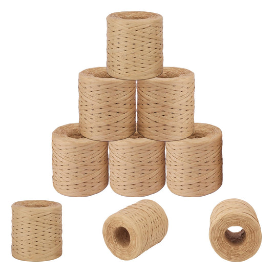 9 Roll 218 Yards Raffia Ribbon, Versatile Raffia Yarn for Crochet, Raffia Paper Ribbon for Gift Wrapping, Paper Ribbon, and Raffia String. (Total 1962 Yards) by IHDYPPEW