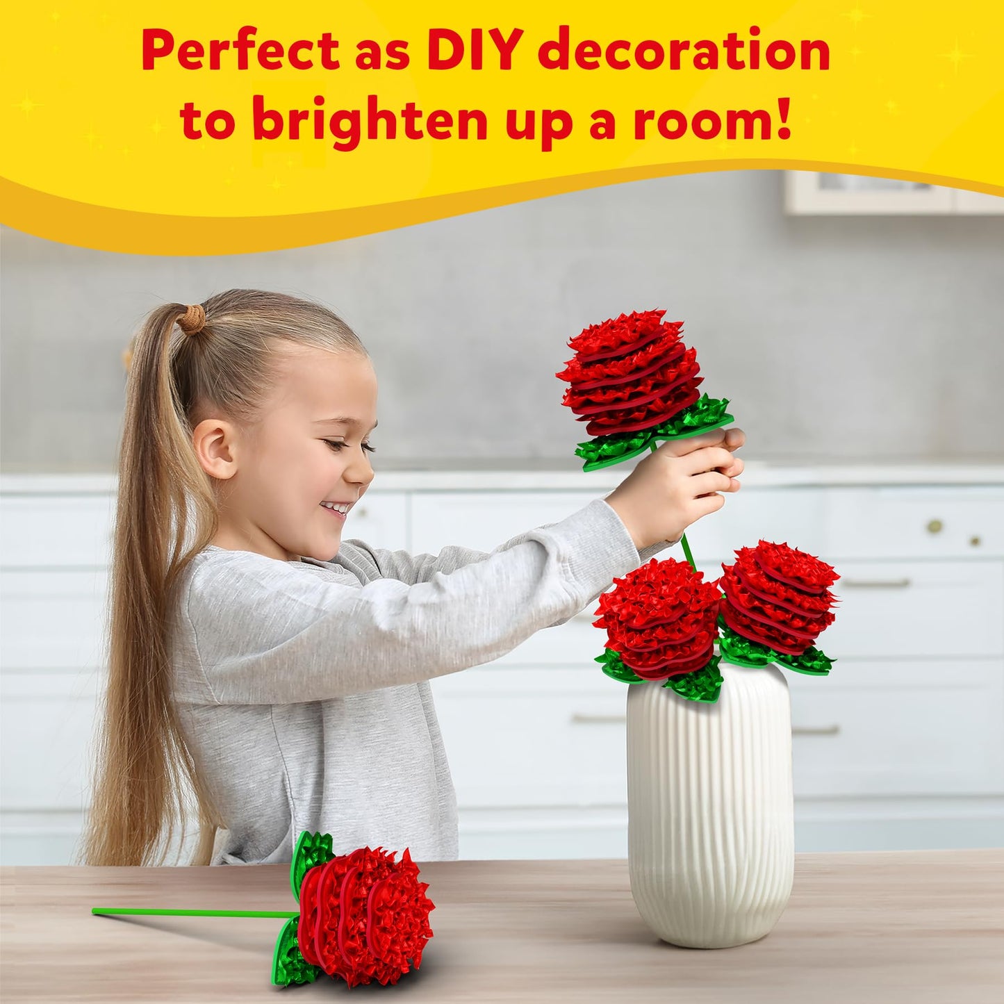 Skillmatics Poke-in Art - Rose Bouquet, Mess-Free Fun for Kids, DIY Wood Craft Kits, Creative Activity, Gifts for Girls & Boys Ages 4, 5, 6, 7, 8, 9, 10, 11, 12