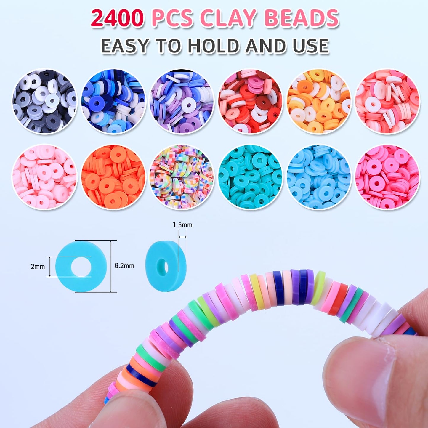 AIPRIDY 3200 Pcs Girls Toys Bracelet Making Kit, Unicorn/Mermaid Clay Beads Jewelry Activity Kit, DIY Crafts Birthday Christmas Gifts for Girls Ages 5 6 7 8 9 10 11 12 Years Old (Sapphire Blue)