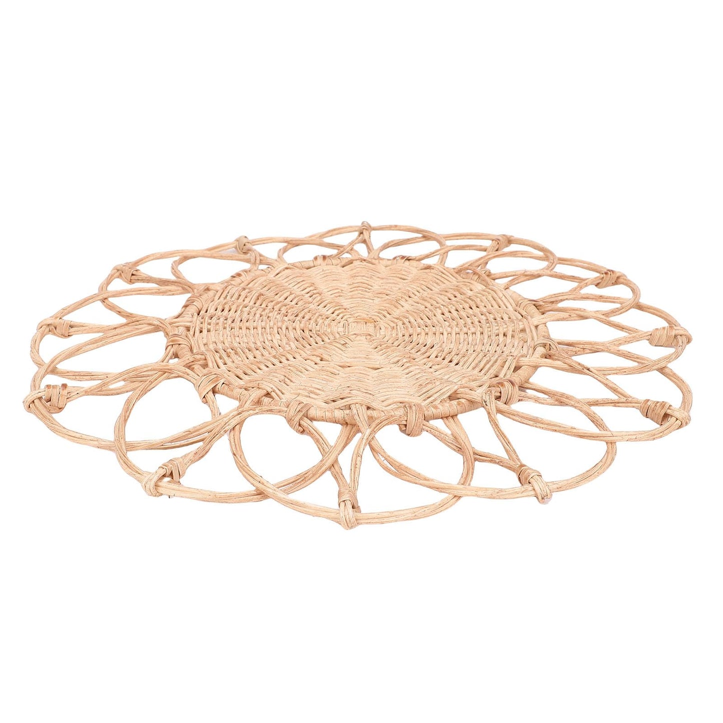 GIFTER Handcrafted Woven Rattan Wall Hanging Rustic Nature-inspired Art Decor for Farmhouse Living Room Bedroom More