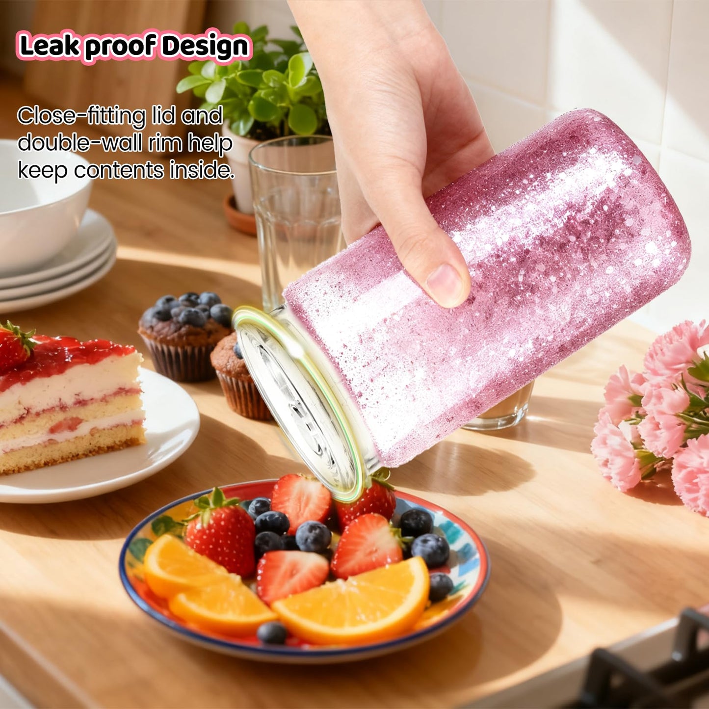Cuguords 20 Pack Bulk 16oz Snow Globe Tumblers with Lids, Straws & Plugs, Double Wall Acrylic Plastic Cups, Pre-Drilled Hole DIY Snowglobe Tumbler Supplies, Clear Vaso Para Decorar con Glitter