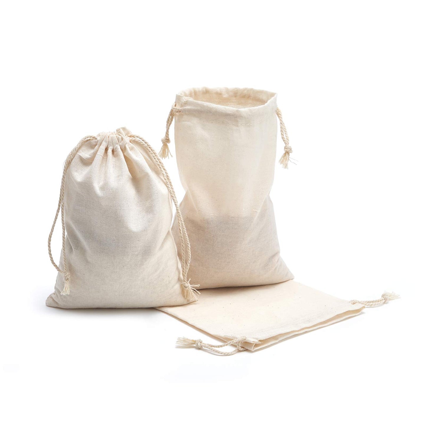 Tendwarm 20 Pieces 8x10 Inches Cotton Drawstring Bags Reusable Muslin Sachet Bag for Party Wedding Storage Home Supplies