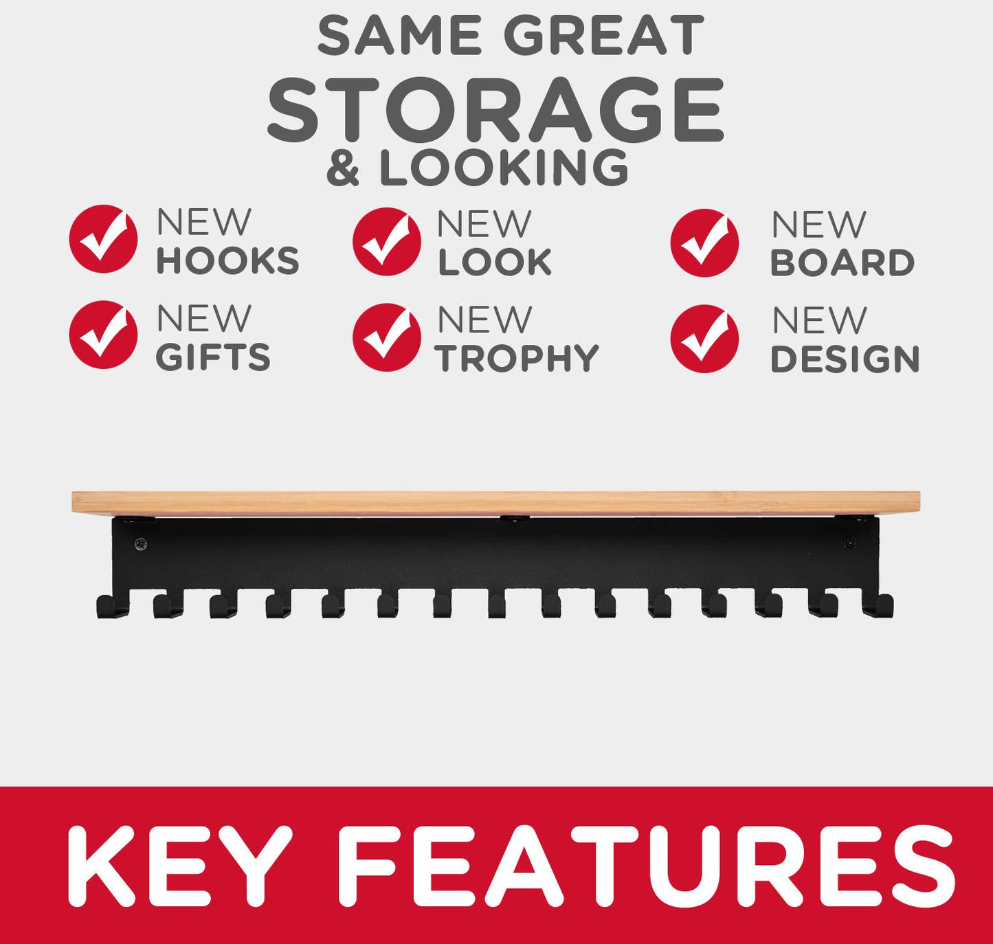 iBobbish Trophy Shelf with Hooks for Medals - Trophy Shelf for Wall Mount Ribbon Display, Trophy Shelves for Gymnastics, Soccer, Wrest,Running Race Medals Awards Rack,Gifts for Runners Luxurious
