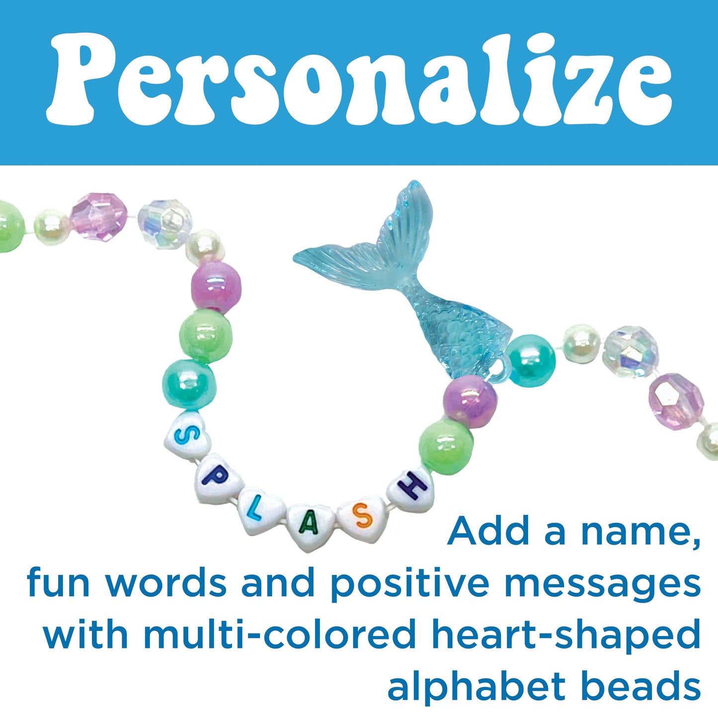 Creativity for Kids Mermaid Bead Jewelry Jar: Create 40+ Friendship Bracelets for Girls, DIY Girls Beads Jewelry Making Kit, Spring Crafts & Mermaid Gifts (Ages 6+)