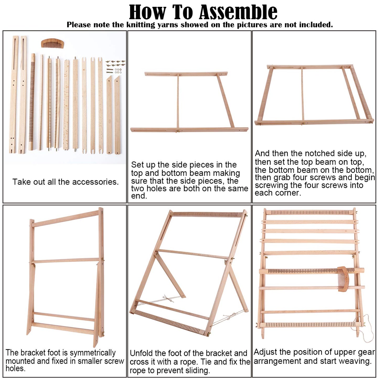 WILLOWDALE 25.2" H x 19.3" W Weaving Loom with Stand Wooden Multi-Craft Weaving Loom Arts & Crafts, Extra-Large Frame, Develops Creativity Weaving Frame Loom with Stand for Beginner