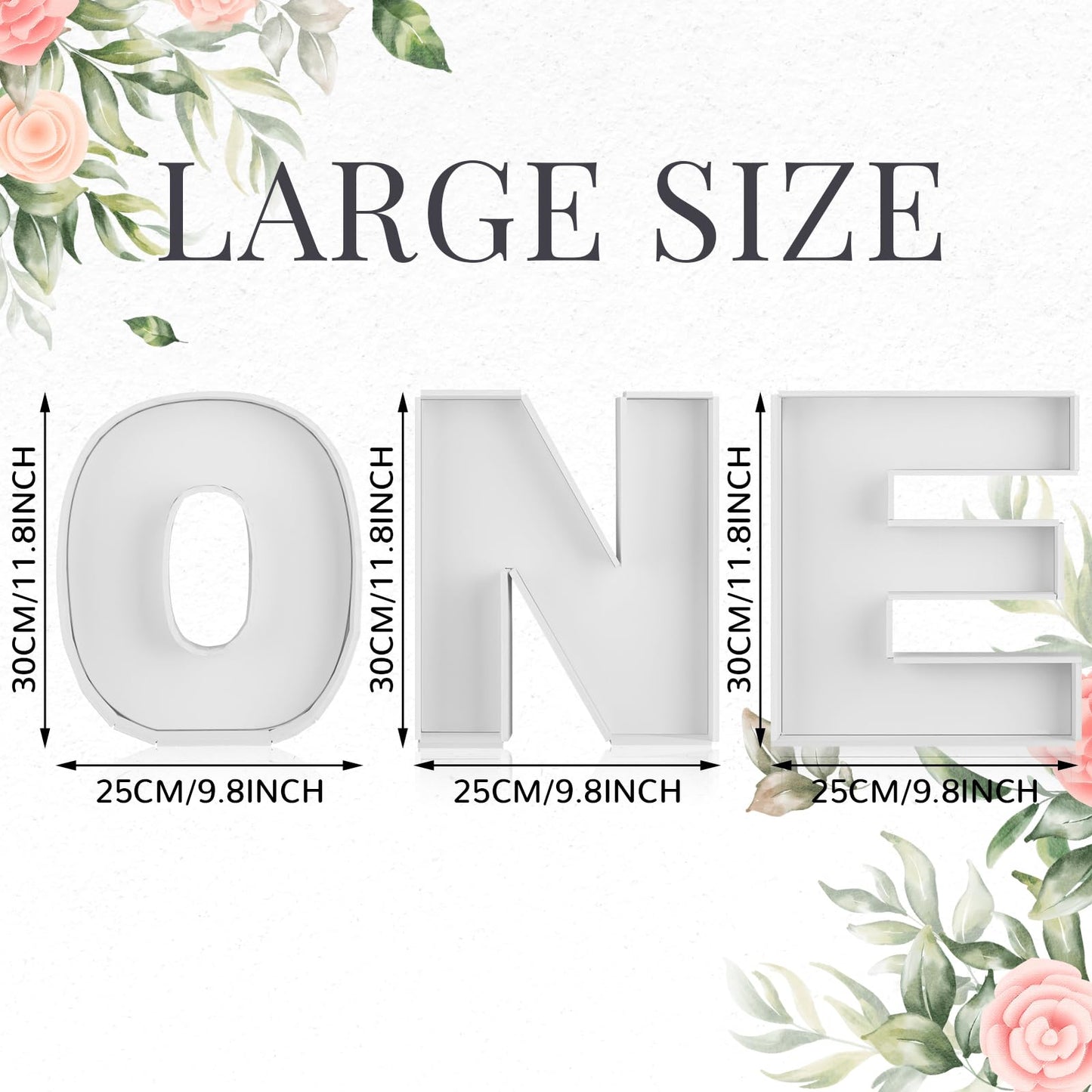 Rossesay 3 Pcs Large Charcuterie Letter Fillable Tray 12'' Charcuterie Board DIY Cardboard Letter Trays Box for Food Berry 1st Birthday 2nd Anniversary Baby Shower Party Dessert Table