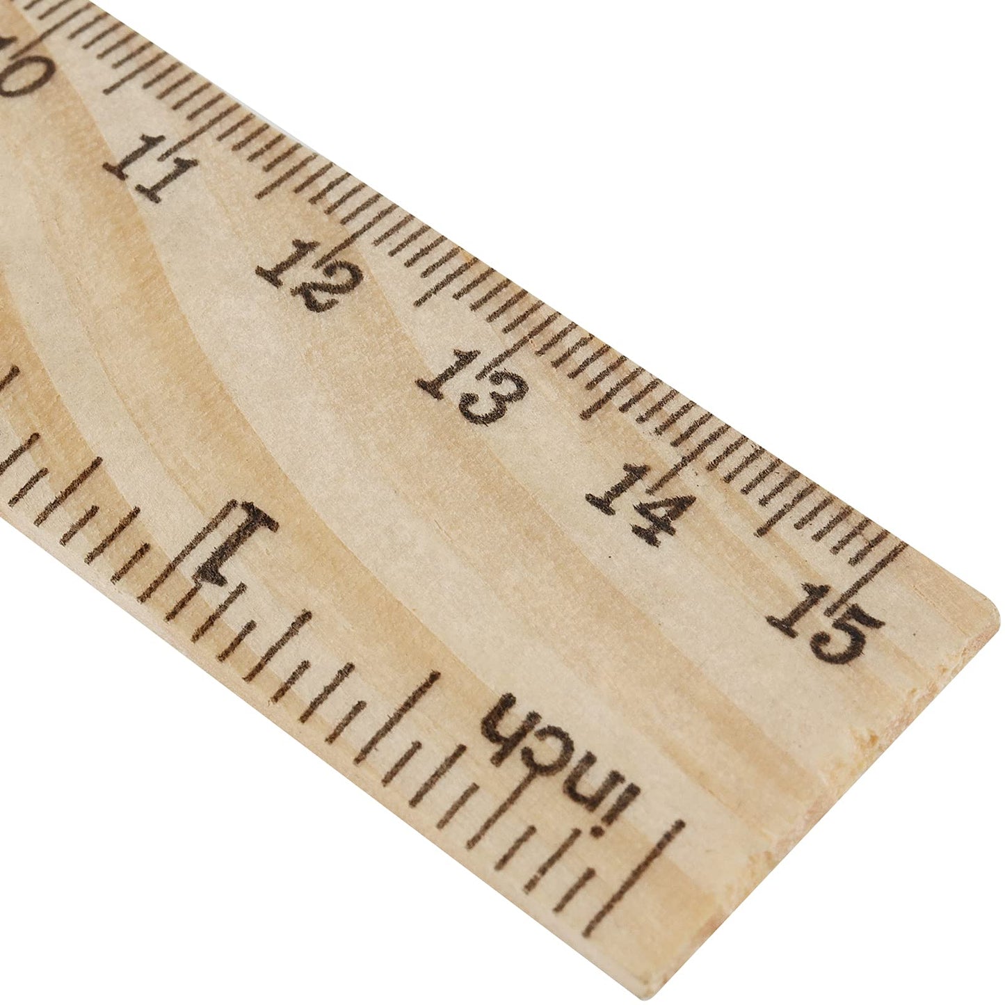 MUKLEI 144 Packs 6 Inch Wooden Rulers, 2 Scales Double Sided Pine Wood Student Ruler Measuring Rulers Straightedge for Home, School, Office, Craft Uses, 15 cm