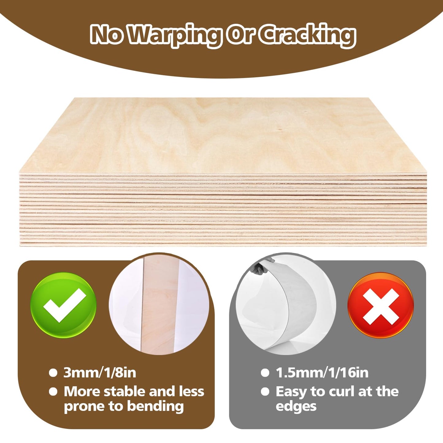 Adrattnay 36Pack Basswood Sheets 3mm - 1/8 x 12 x 12 Inch Unfinished Basswood Plywood for Laser Cutting, Engraving, Wood Burning, DIY Crafts, Architectural Models & Painting
