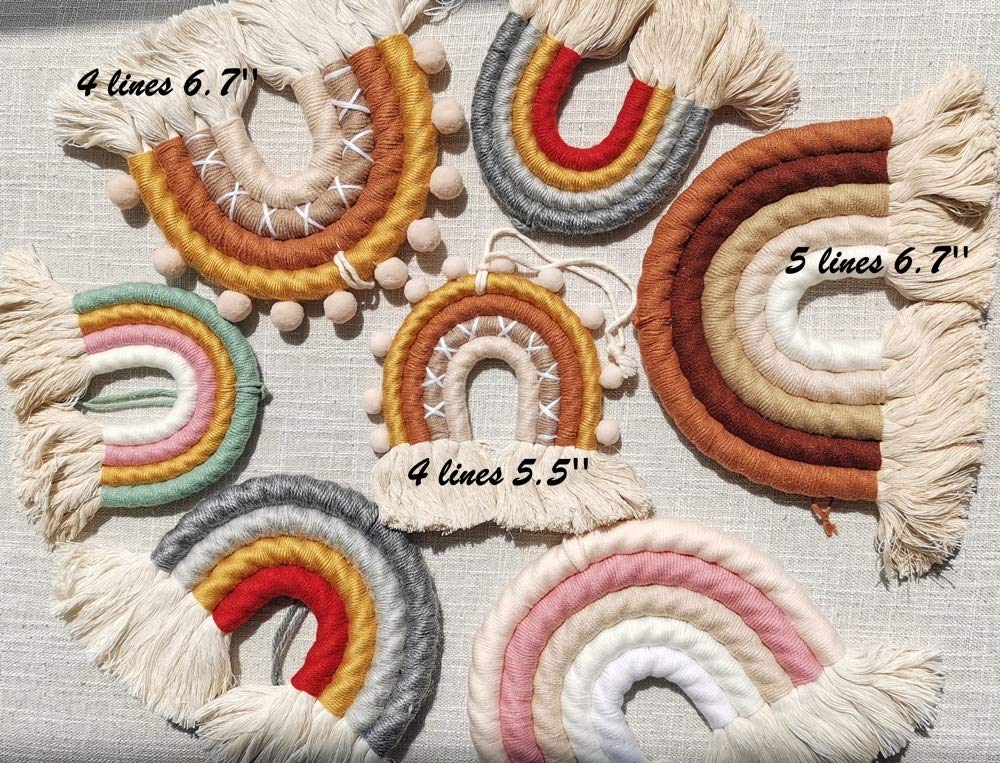 ZWA Rainbow Wall Hanging - Handmade Macrame Wall Art for Nursery & Kids Room Decor