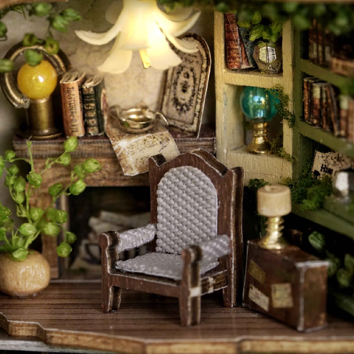 ESTUSR DIY Miniature Dollhouse Kits - Wooden Mini Model House with LED Lights, Tiny Furniture & Accessories – Craft Building Kits for Teens & Adults (Forest Wonderland) – Birthday Valentine's Gift