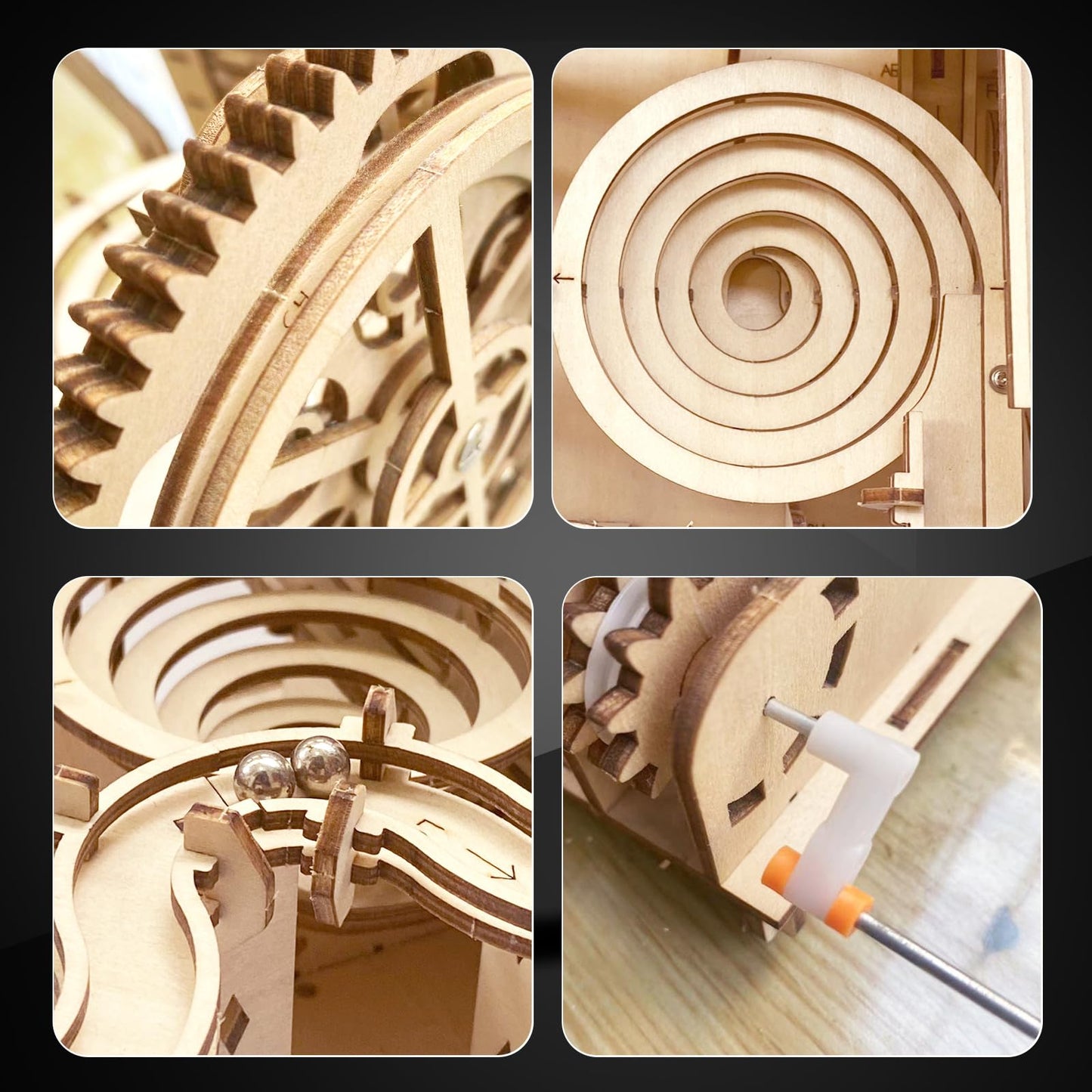 3D Puzzle Wooden Marble Run for Adults DIY Mechanical Puzzle Assembly Wood Crafts to Build Wood Model Kit for Adult Age 14+ Years Old