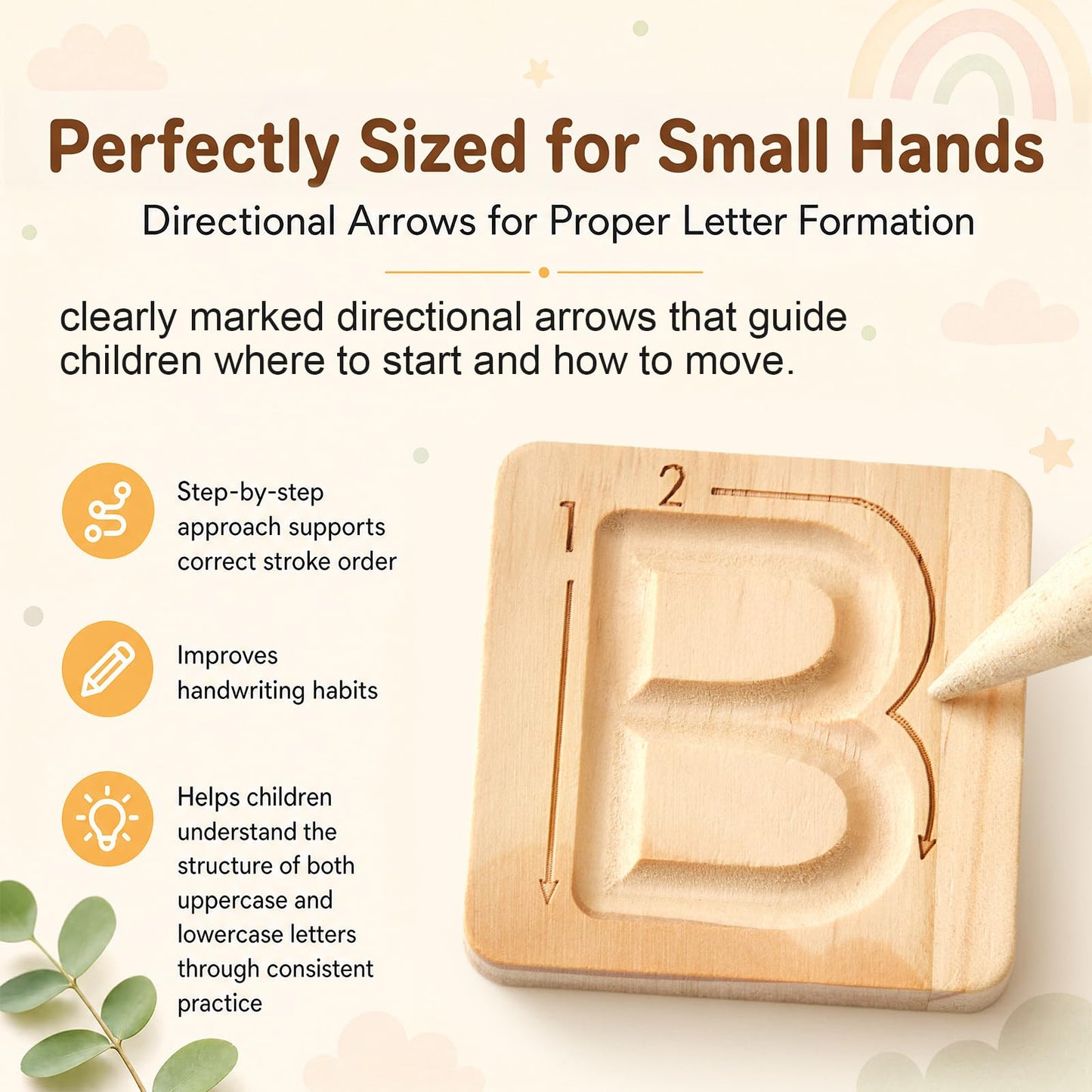 Jaloro Alphabet Tracing Board for Kids Montessori Wooden Letter Tracing Set, 26 Double Sided Uppercase & Lowercase Boards with Arrows, Handwriting Practice Toy with Stylus & Storage Box