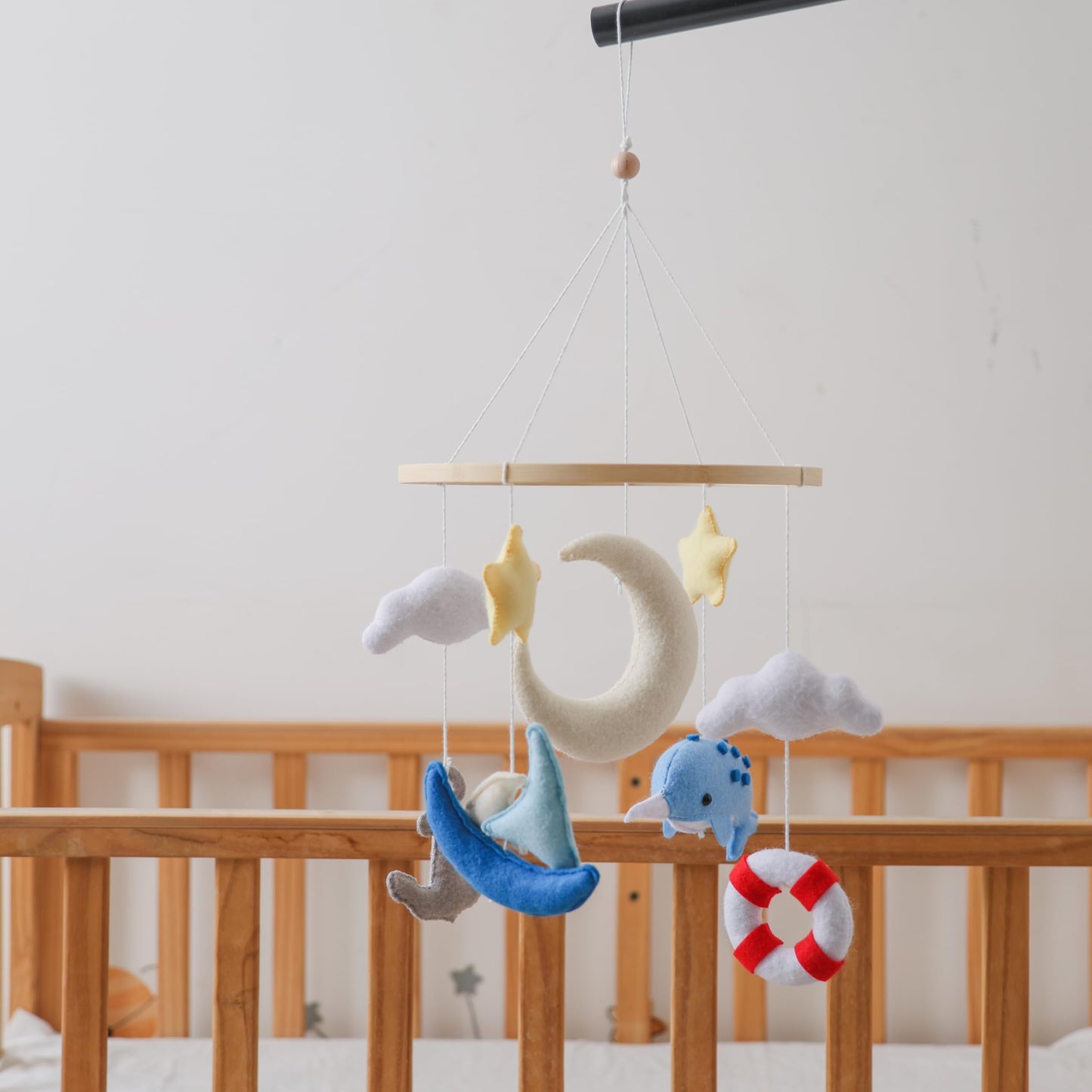 GOODMOM Baby Mobile for Crib, Astronaut Crib Nursery Mobile for Boys Girls, Handmade Baby Mobile Infant Bedroom Hanging Decoration Toy(Stellar Dream)