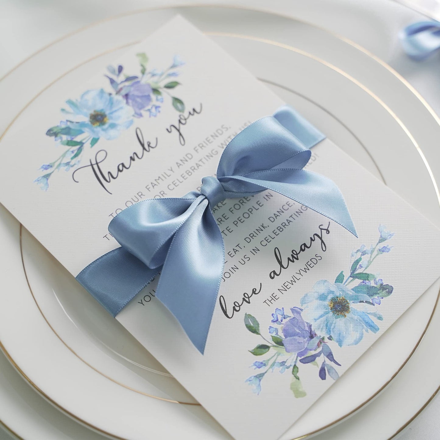 HUIHUANG Dusty Blue Satin Ribbon 50 Yards Double Faced Satin Ribbon 1 inch Blue Silk Ribbons for Gift Wrapping Bows Crafts Bridal Floral Bouquet Cake Wedding Invitation Card Birthday Party Decor