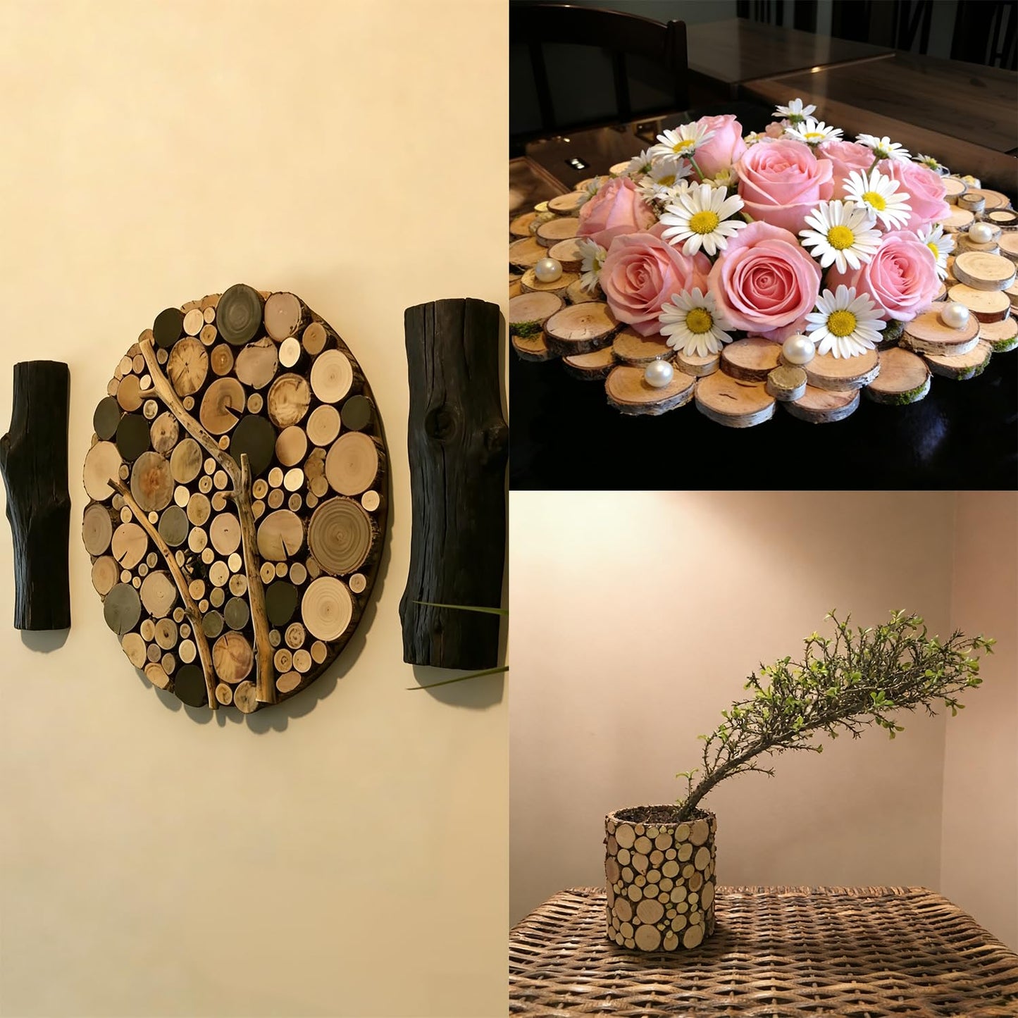 210pcs roundwood Slices,Chips! Perfect for Art and DIY Enthusiasts, These Chips can be Used to Create Your own vases or Decorate Party Walls with Unique Ornaments. (210)
