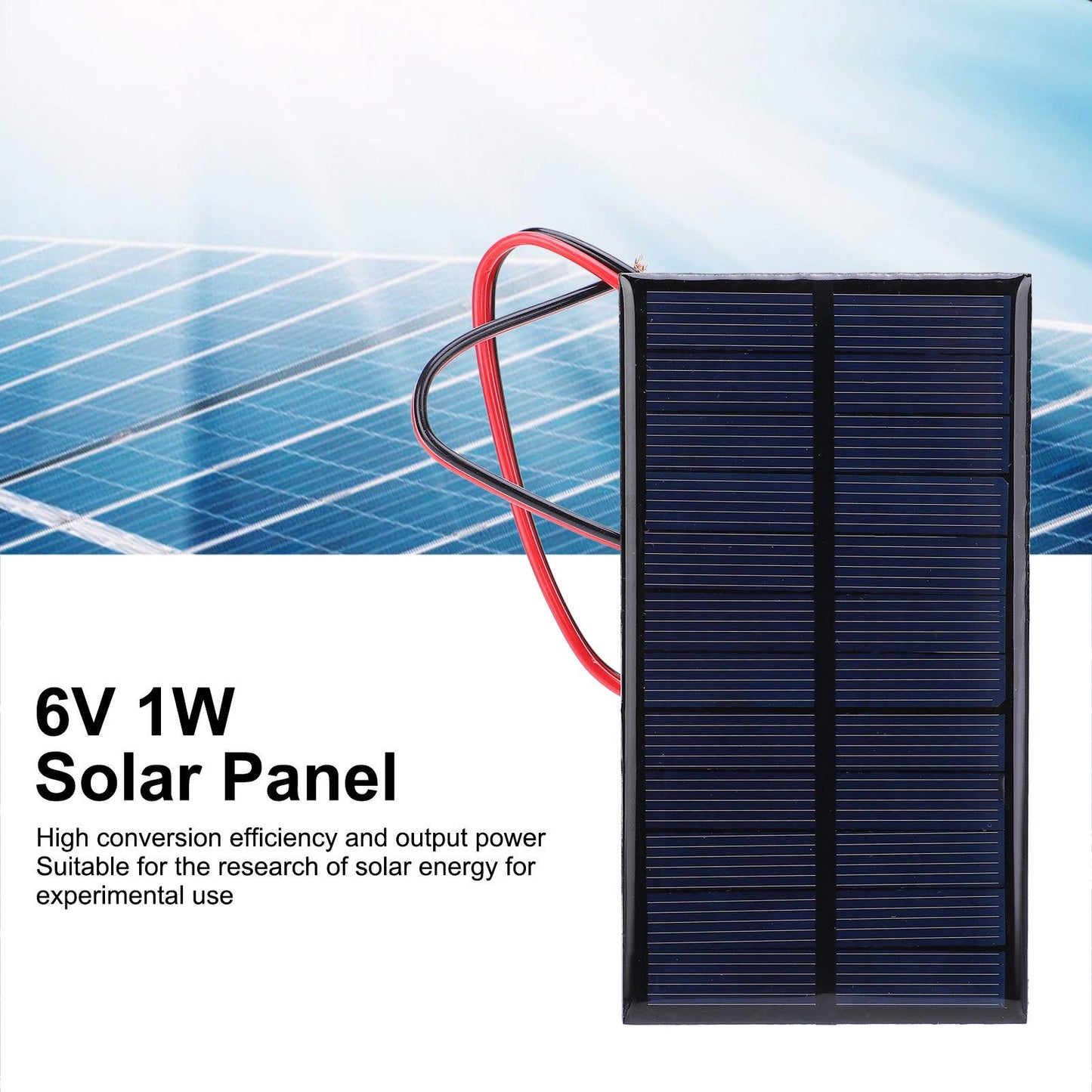 Moncer 1W 6V Mini Solar Panel, 3PCS Polysilicon Cell Charger Module with 30cm Cable for Solar Lawn Lights Solar DIY System Kit