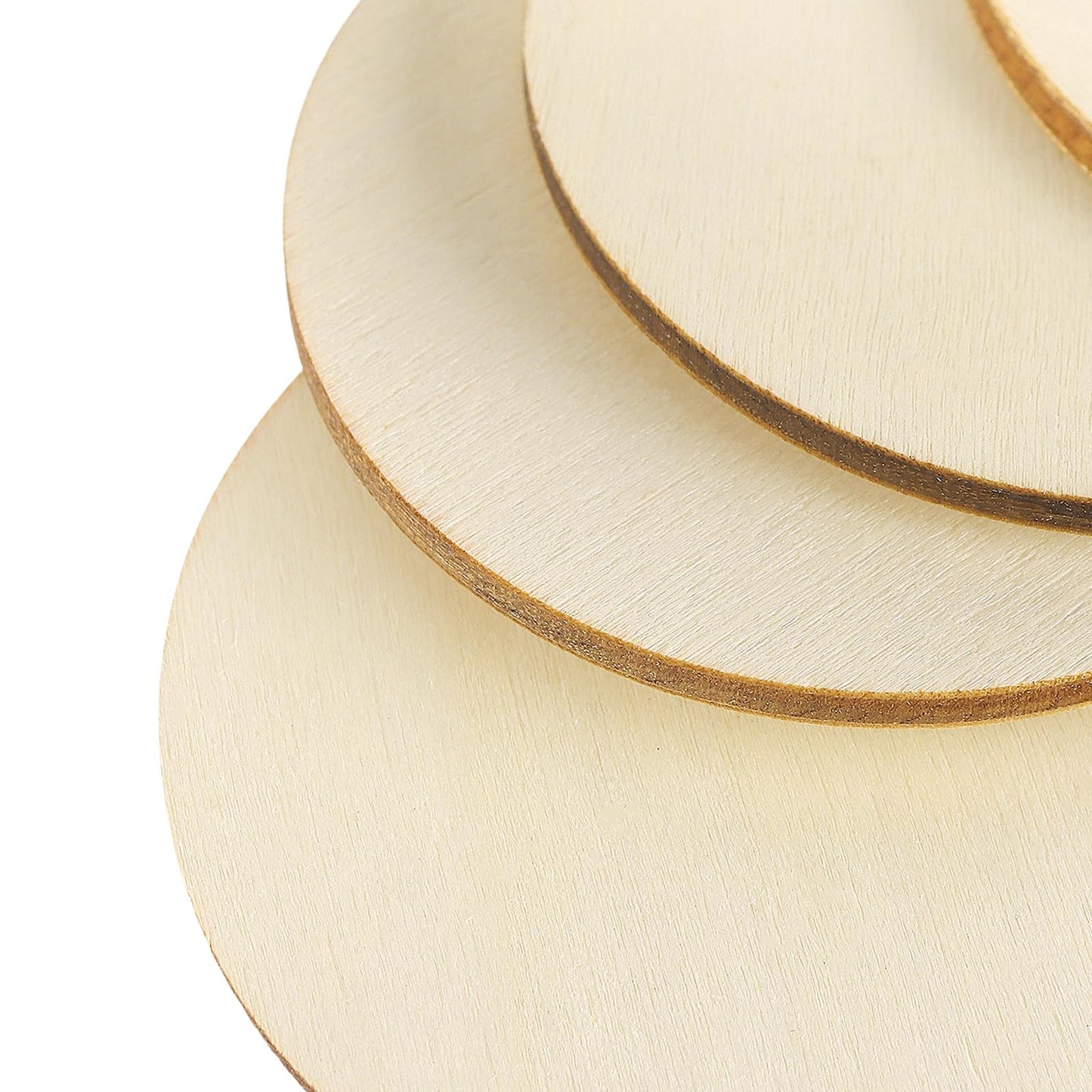 MAHIONG 400 Pcs 2 Inch Unfinished Round Wood Circles, Bulk Natural Round Wooden Discs Craft Blanks Wood Slices for DIY Art Projects, Christmas Ornaments and Home Decorations