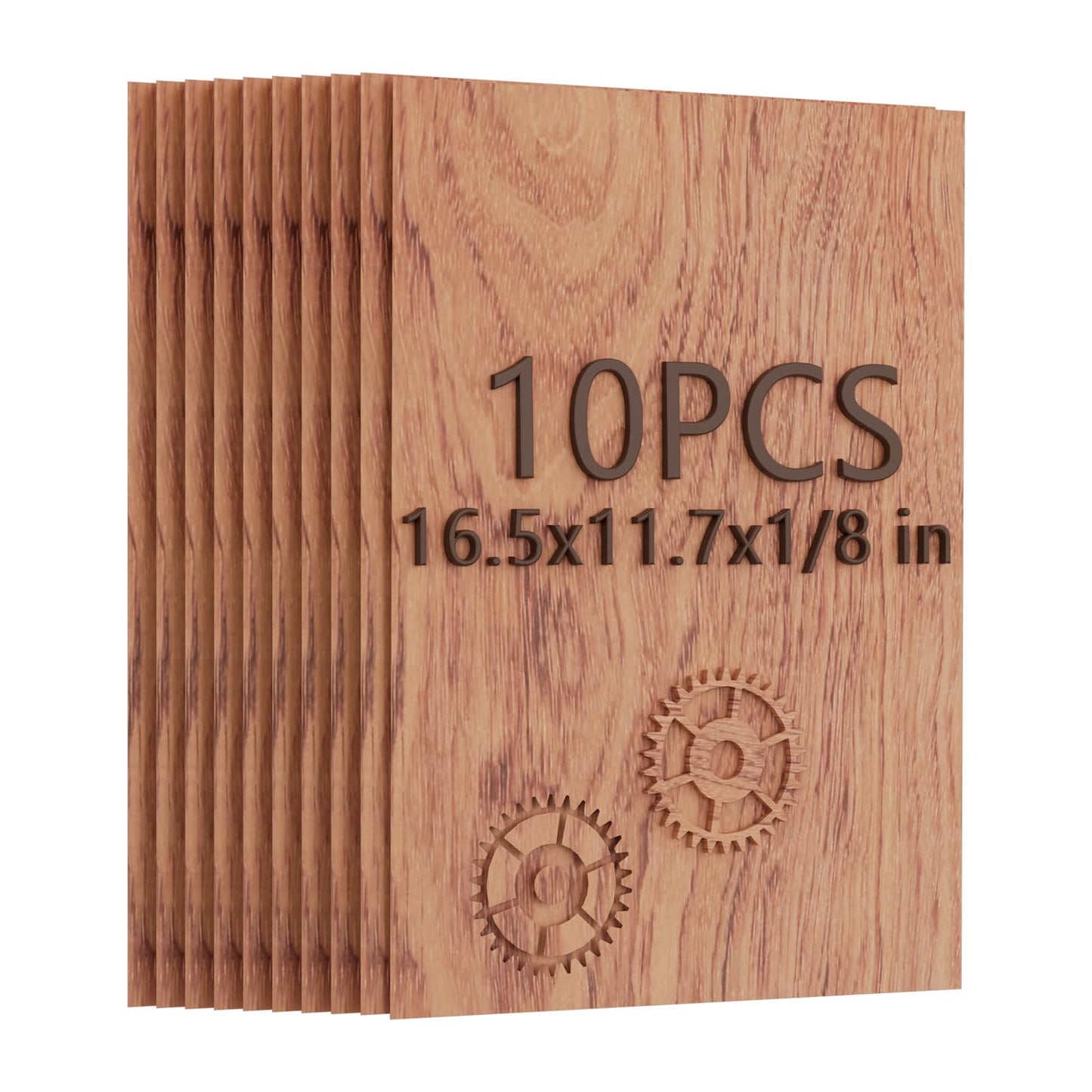 Creatorally 10 Pack Rosewood Plywood Sheets, 16.5"x11.7"x1/8" Unfinished Wood Blanks, Ideal for Laser Cutting, Engraving, DIY Crafts, Wood Burning, Sign Making & Home Decor