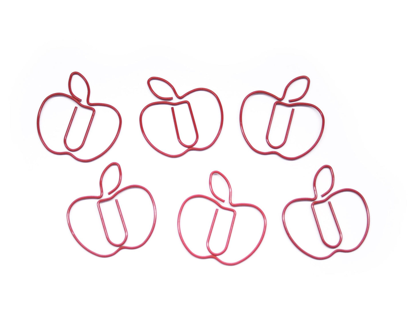 Butler in the Home Apple Paper Clips 100 Count Red Fruit Shaped Clips with Storage Tin for Teachers, Classrooms, Planners, and Office Organization