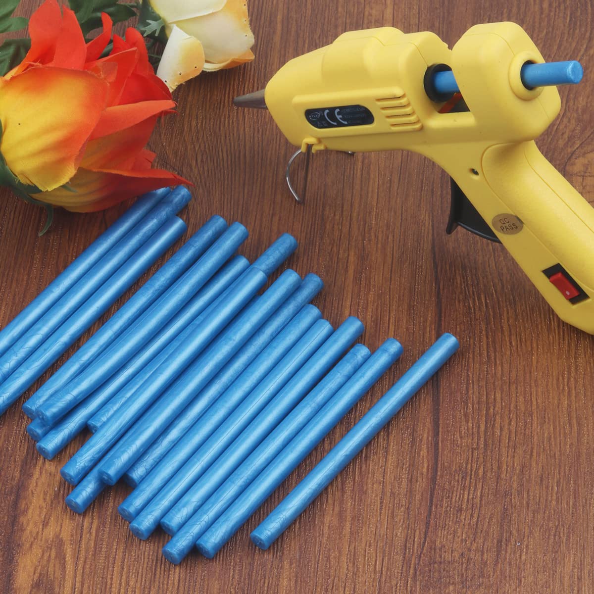 Wax Seal Kits, Wasole 20Pcs Blue Sea Sealing Wax Sticks with 1 Pieces Glue Gun Set for Wax Seal Stamp, Great for Wedding Invitations, Birthday Cards, Envelopes, Gift Wrapping