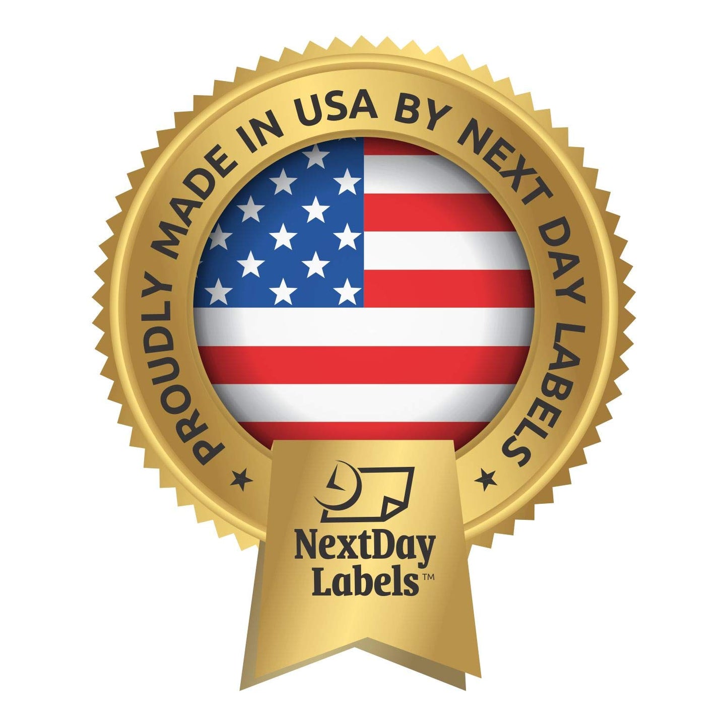 NextDayLabels Gold Seals for Certificates, Gold Metallic Embossing Stickers with Serrated Edge for Certificates, Packaging and Envelopes - 2 Inch Round, 250 Stickers Per Roll - Made in The USA