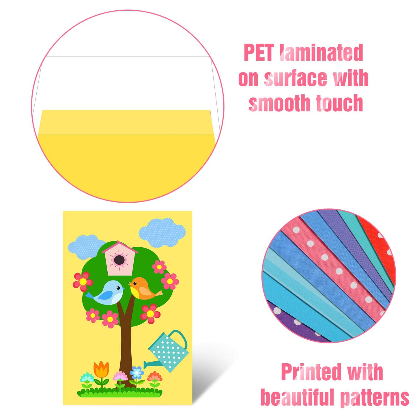Outus 15 Pcs Greeting Card Making Kits, Including 3 Sheets Stickers, 15 Blank Envelopes and 15 Seal Stickers, Thank You Card Kit for DIY Handmade Making Crafts Supplies
