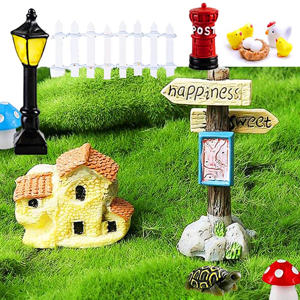 VonSom 150 Pieces Mini Fairy Garden Decor Accessories Micro Landscape Ornaments Kit Miniature Fairy Garden Animals DIY Supplies for Succulent Decoration